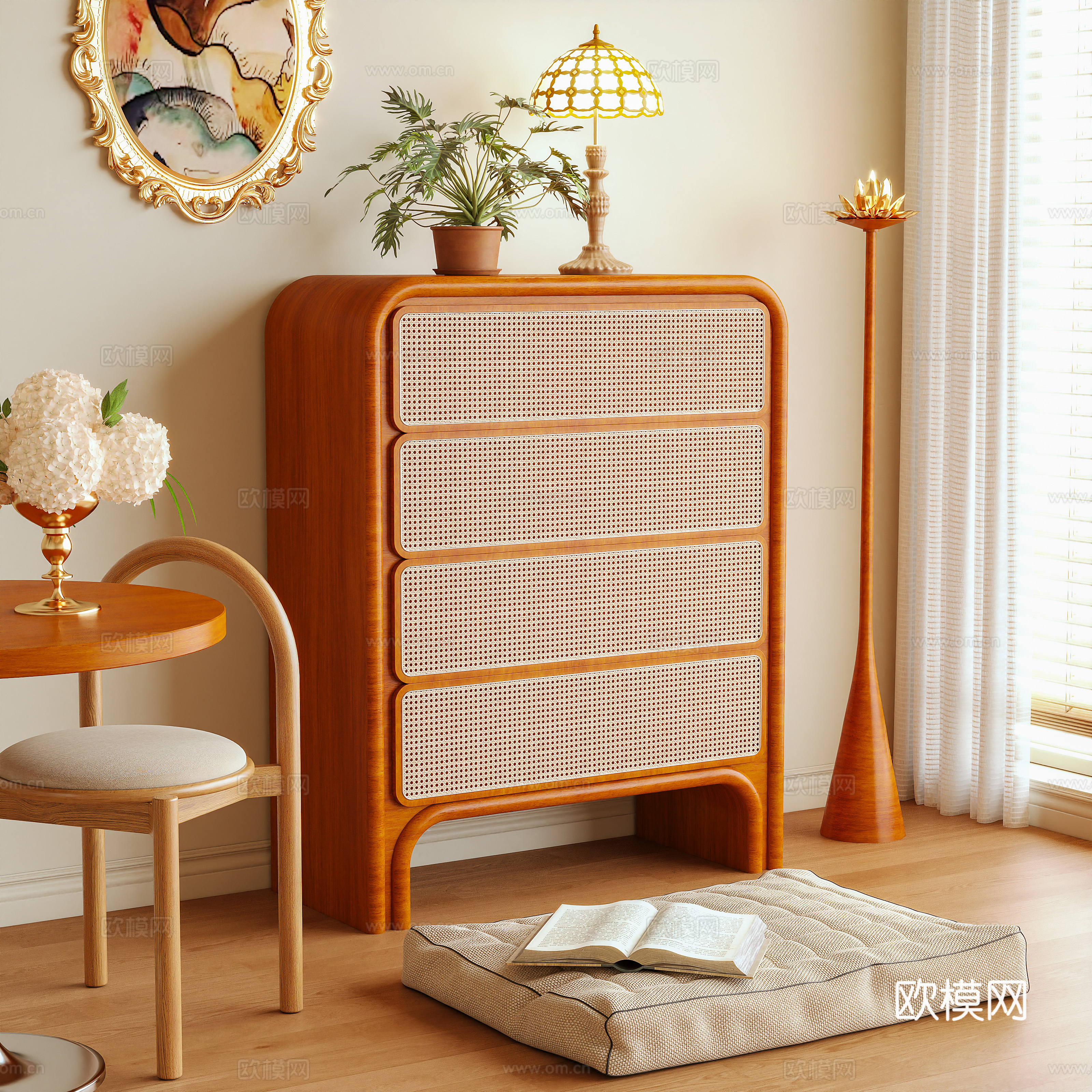 斗柜 鞋柜 边柜 玄关柜 藤编柜 储物柜3d模型下载