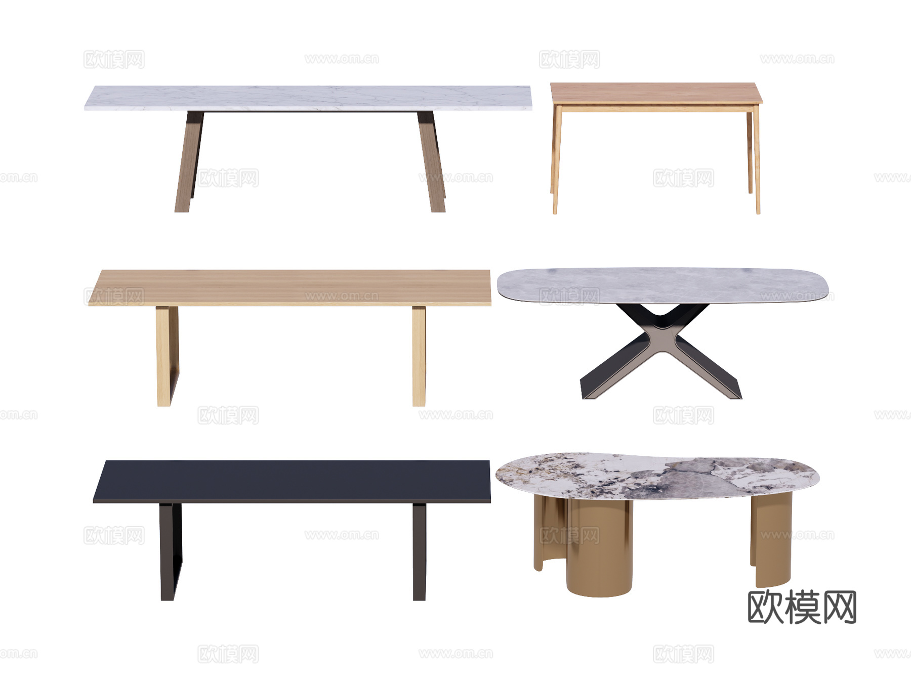 长桌 餐桌 茶桌 会议桌su模型