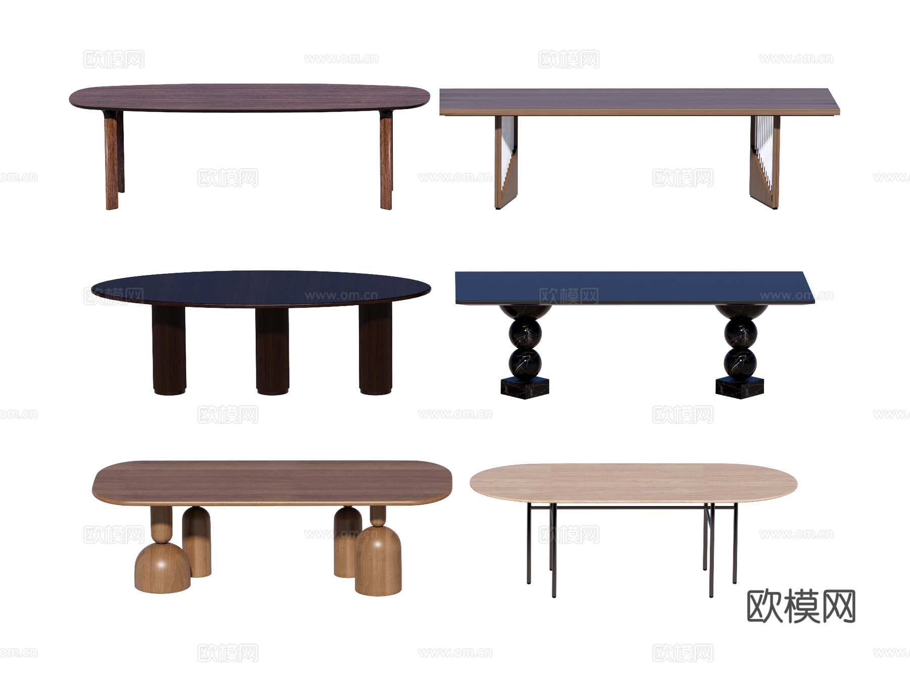 长桌 餐桌 茶桌 会议桌su模型