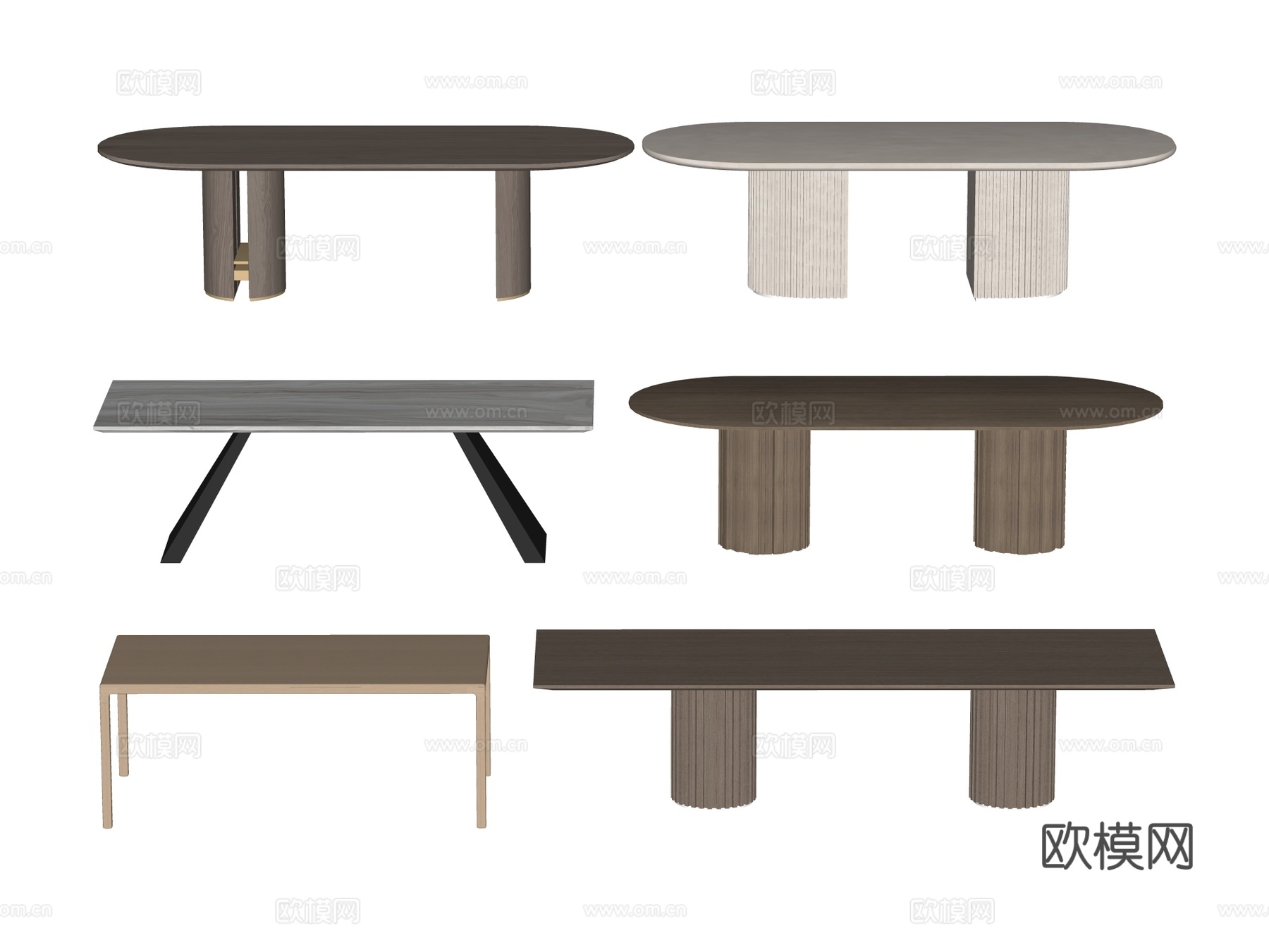 长桌 餐桌 茶桌 会议桌su模型
