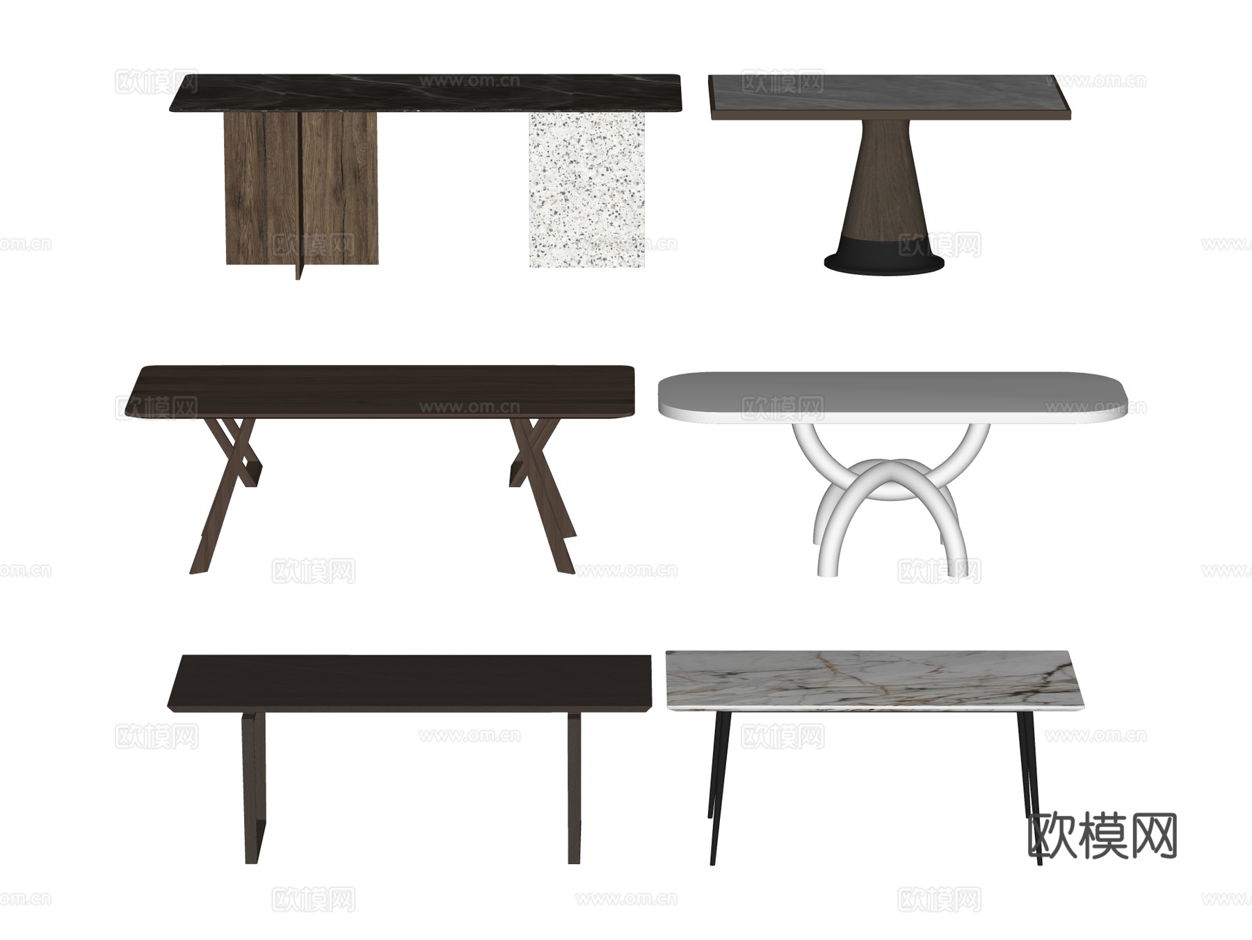 长桌 餐桌 茶桌 会议桌su模型