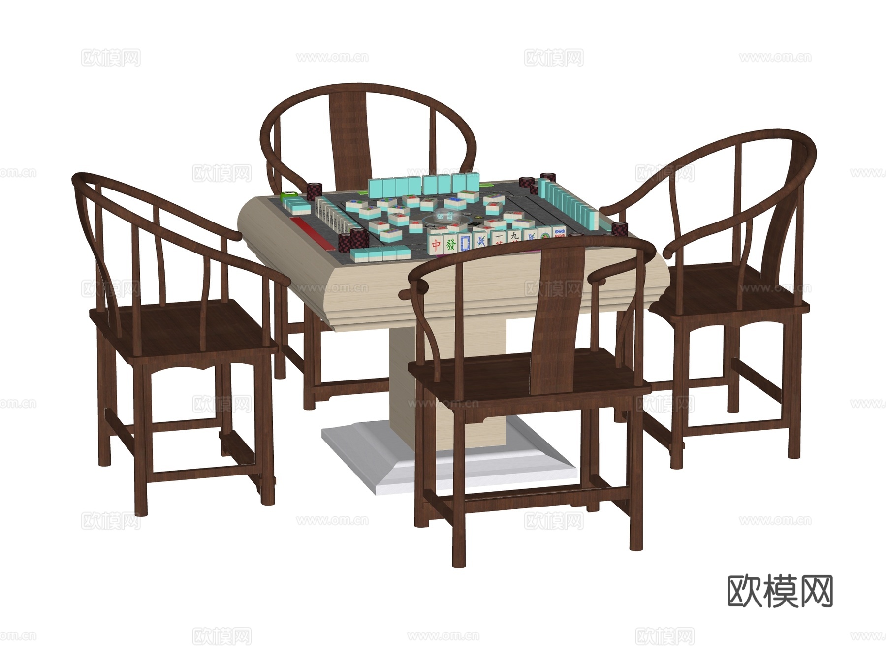 牌桌 麻将桌su模型