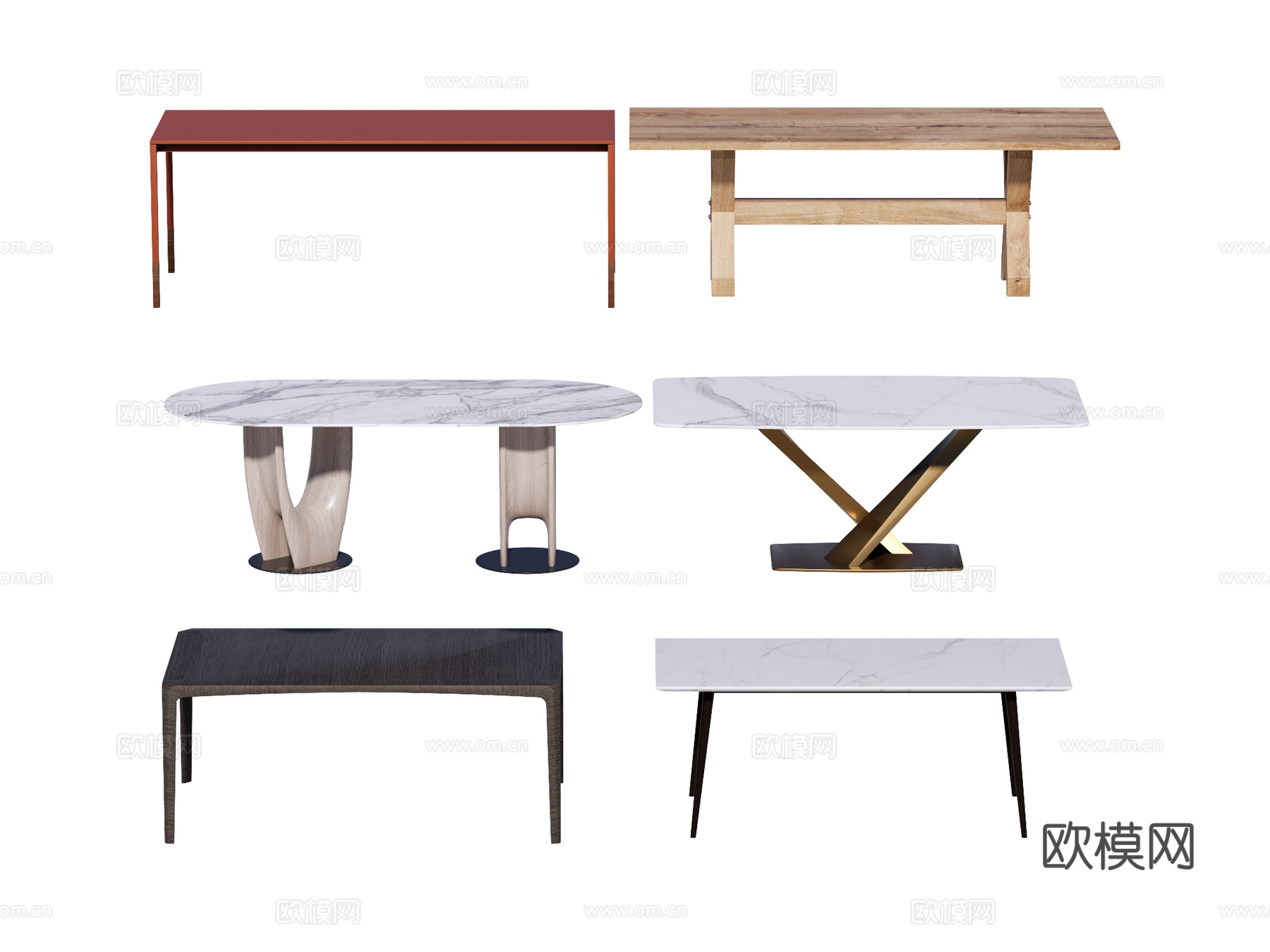 长桌 餐桌 茶桌 会议桌su模型