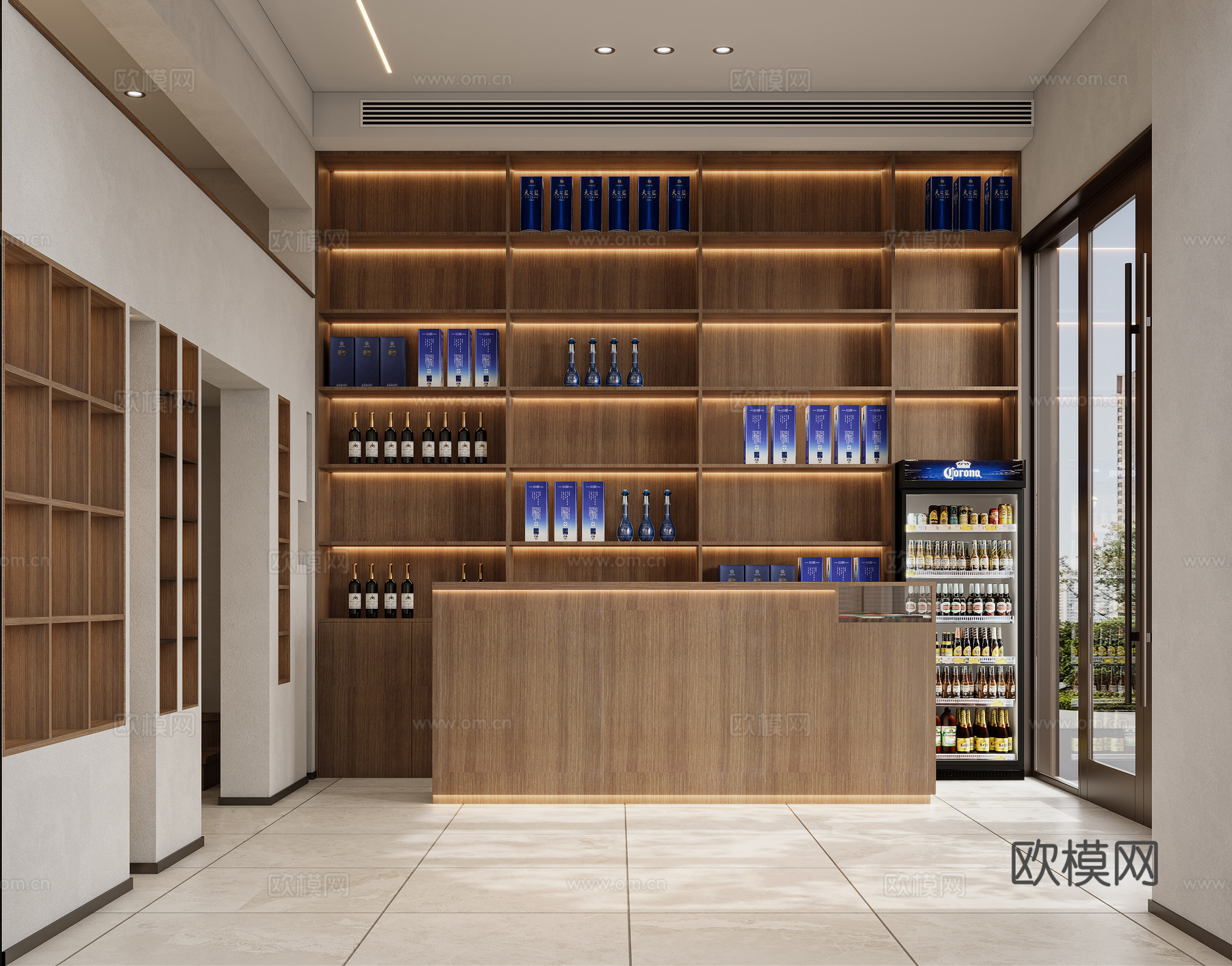 现代烟酒店3d模型下载（渲染图3）