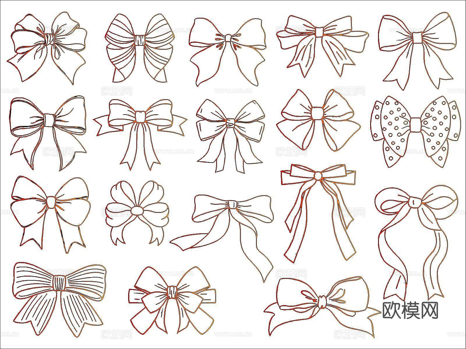 蝴蝶结cad施工图