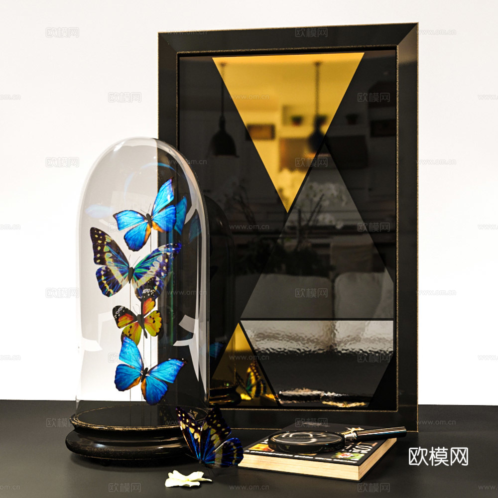 蝴蝶摆件3d模型