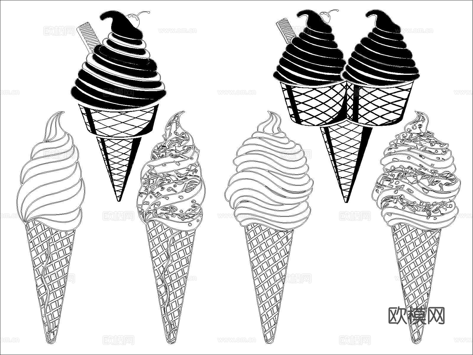 冰淇淋cad施工图