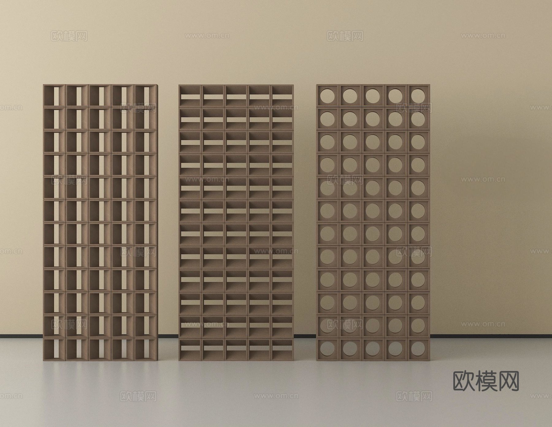 新中式屏风隔断 花格隔断3d模型下载