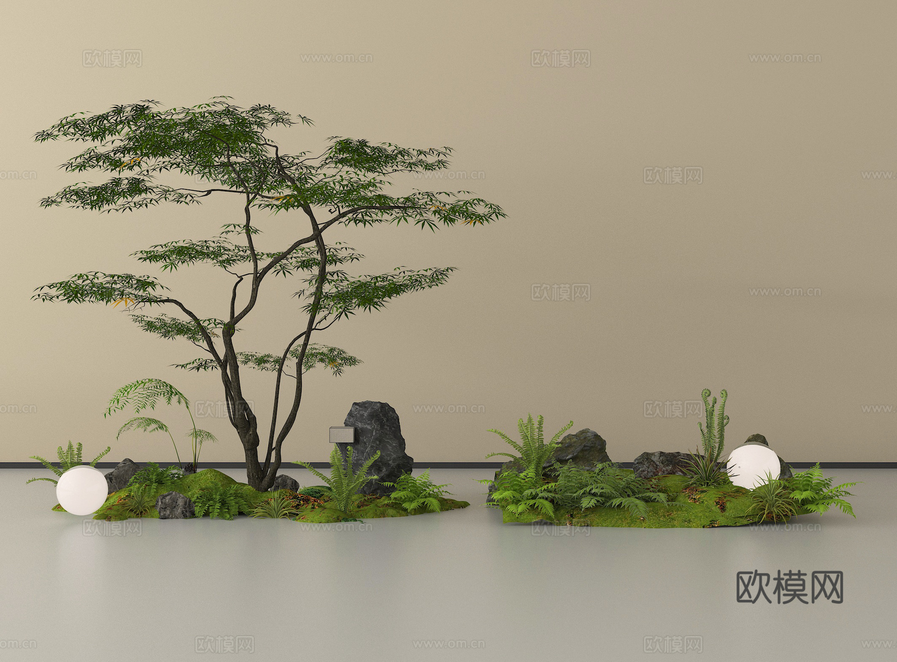 现代室内景观 景观造景 庭院景观 室内景观 植物造景su模型