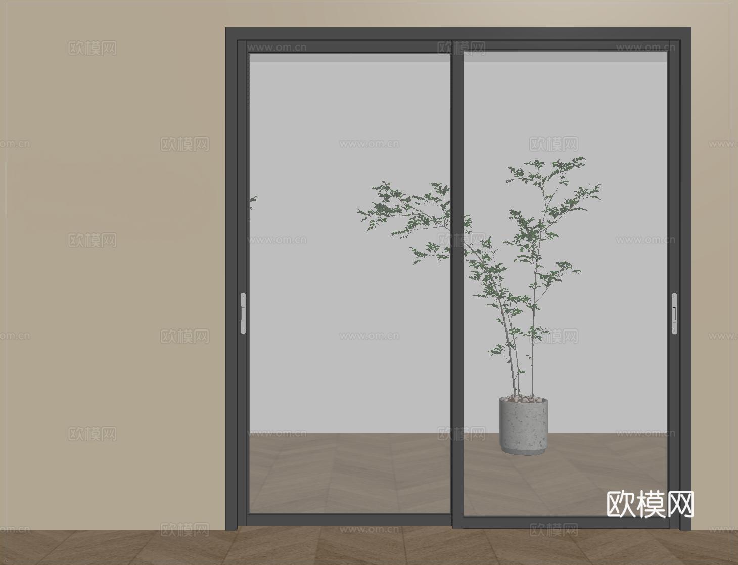 现代推拉门 移门 玻璃推拉门 厨房推拉门 阳台推拉门su模型