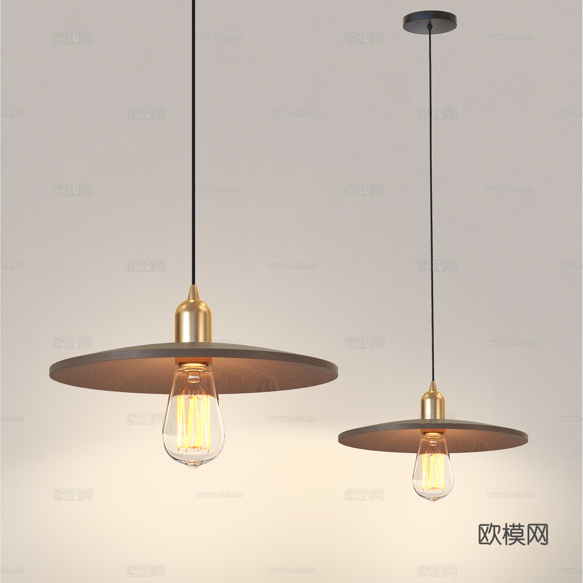 工业风复古吊灯 北欧日式吊灯su模型