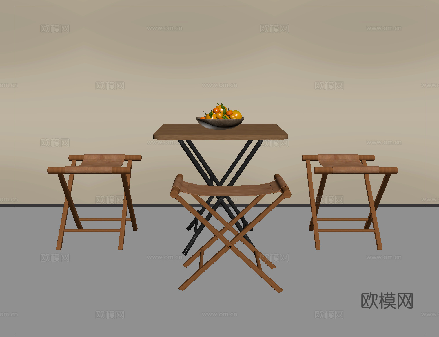 现代折叠桌椅 休闲桌椅su模型