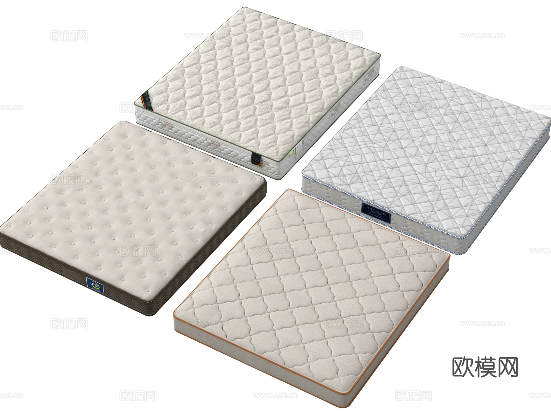 现代床品 床垫su模型