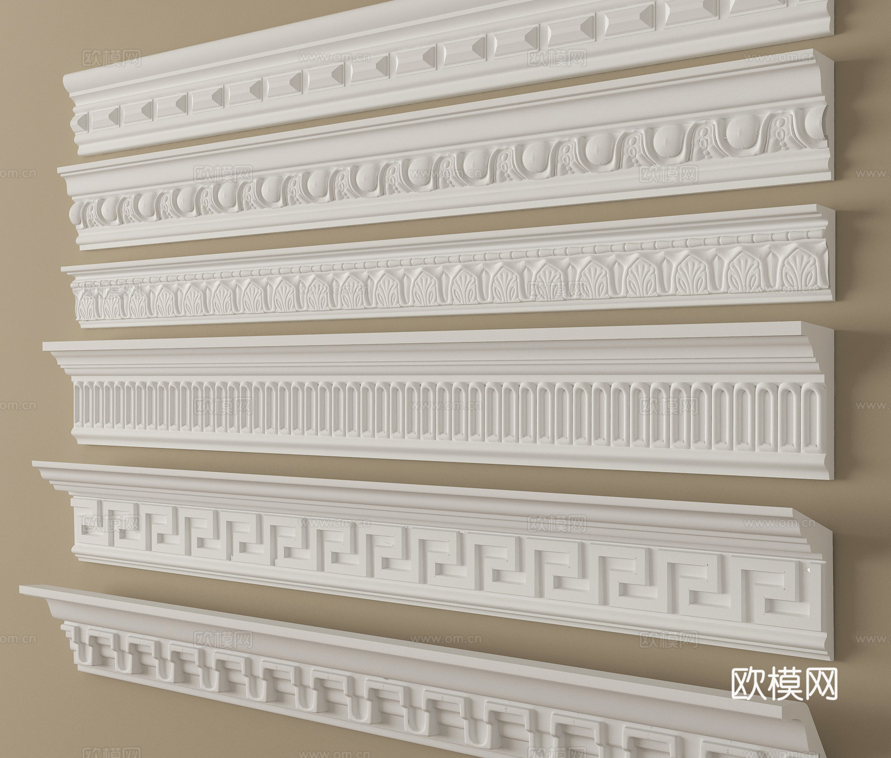 法式石膏线 石膏线条3d模型下载