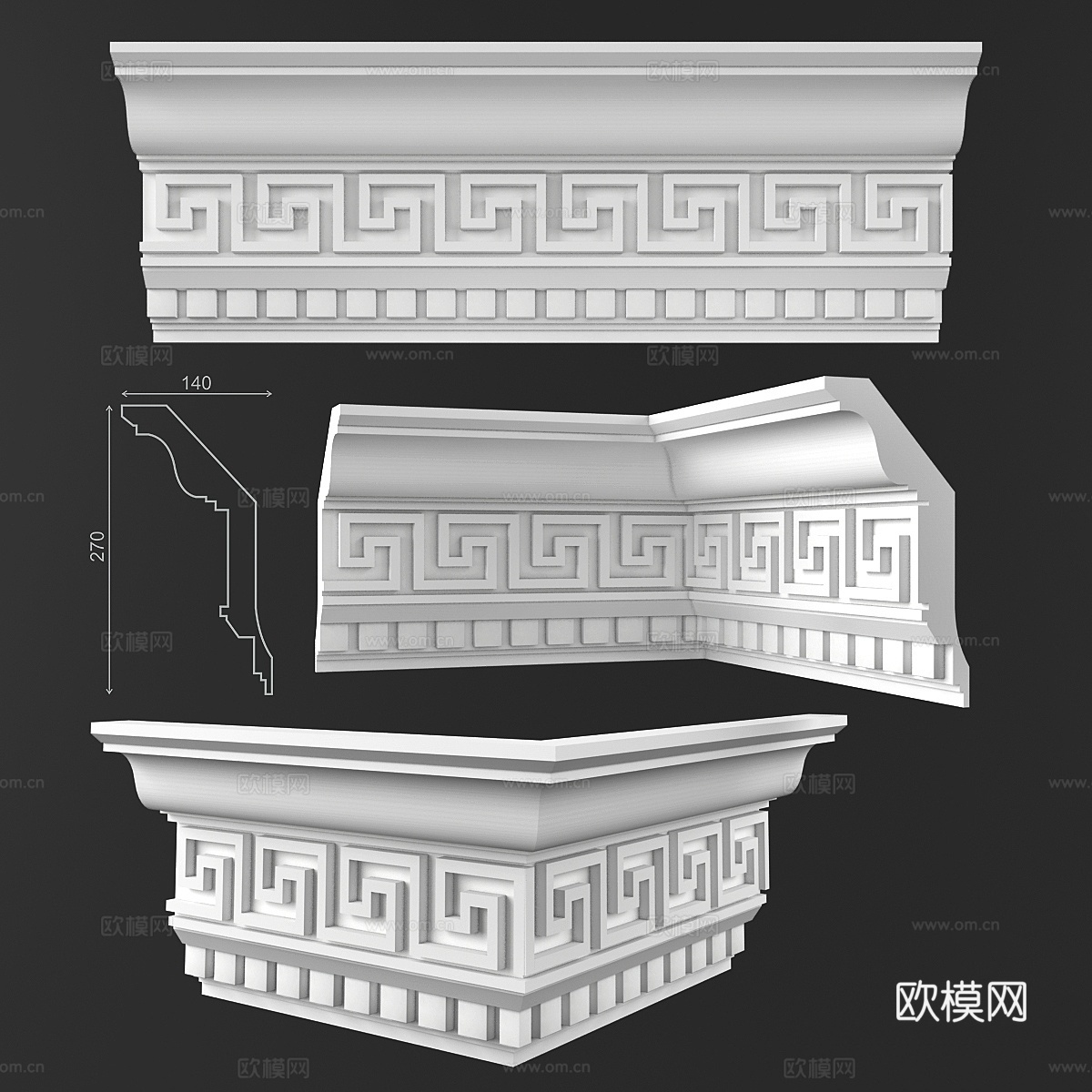 吊顶装饰线条 50 KO 016 Gp3d模型下载