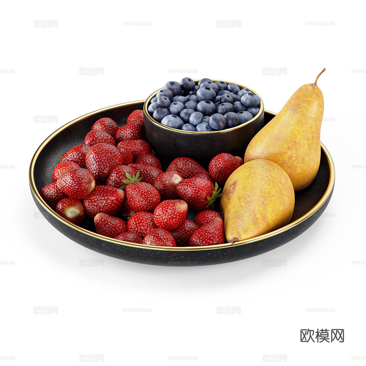 水果 果盘3d模型下载（渲染图2）