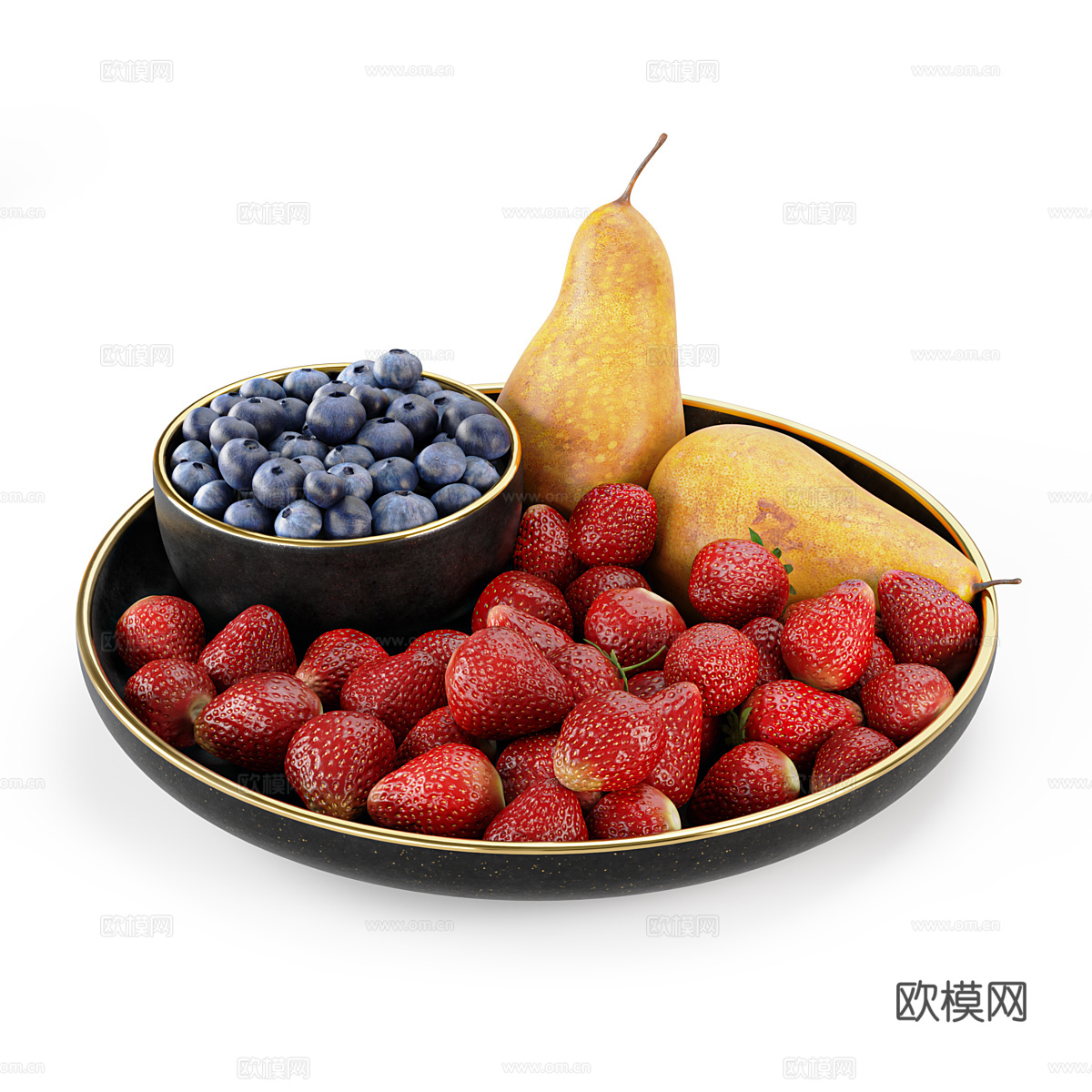 水果 果盘3d模型下载（渲染图1）