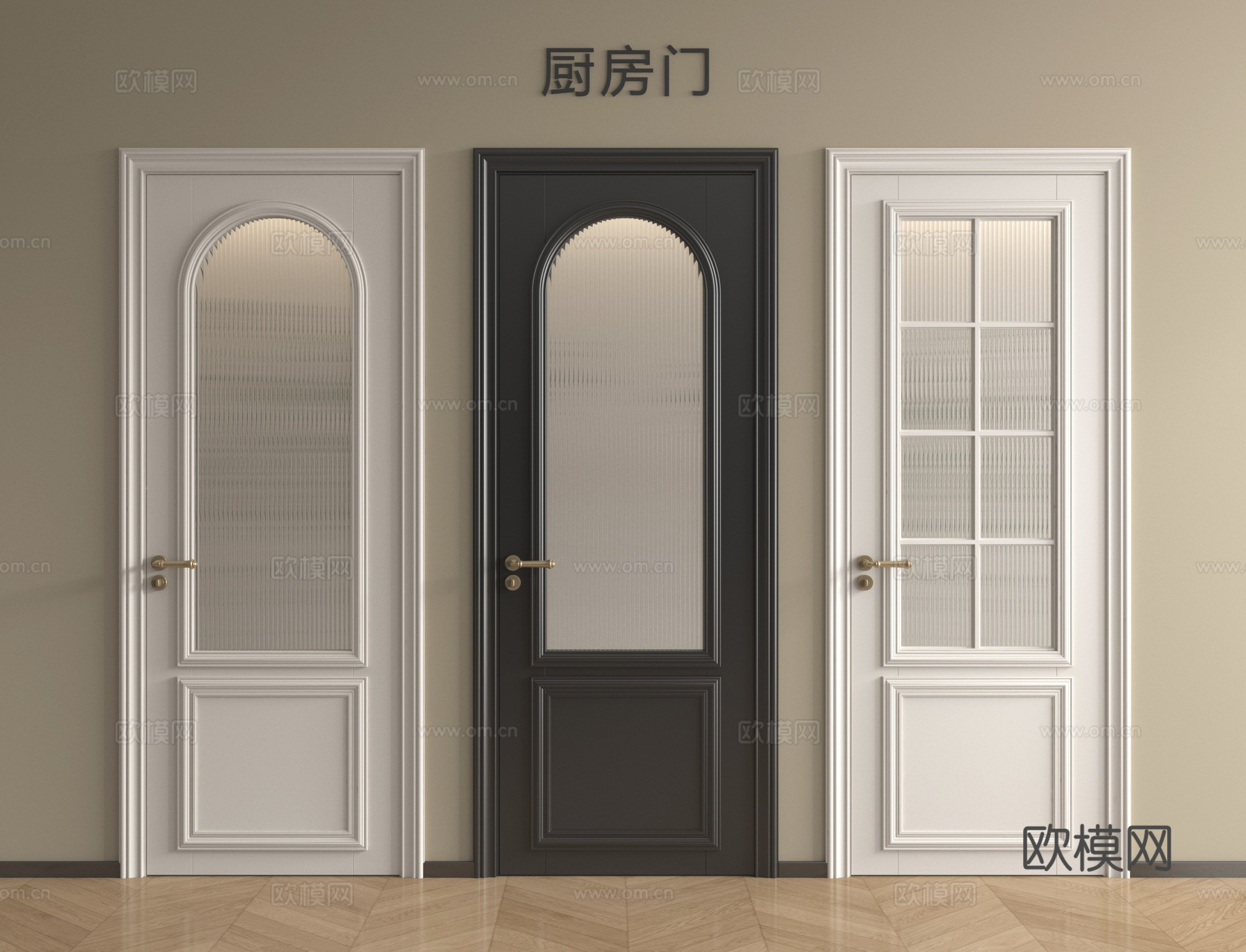 法式单开门 玻璃门 卧室门 厨卫门su模型