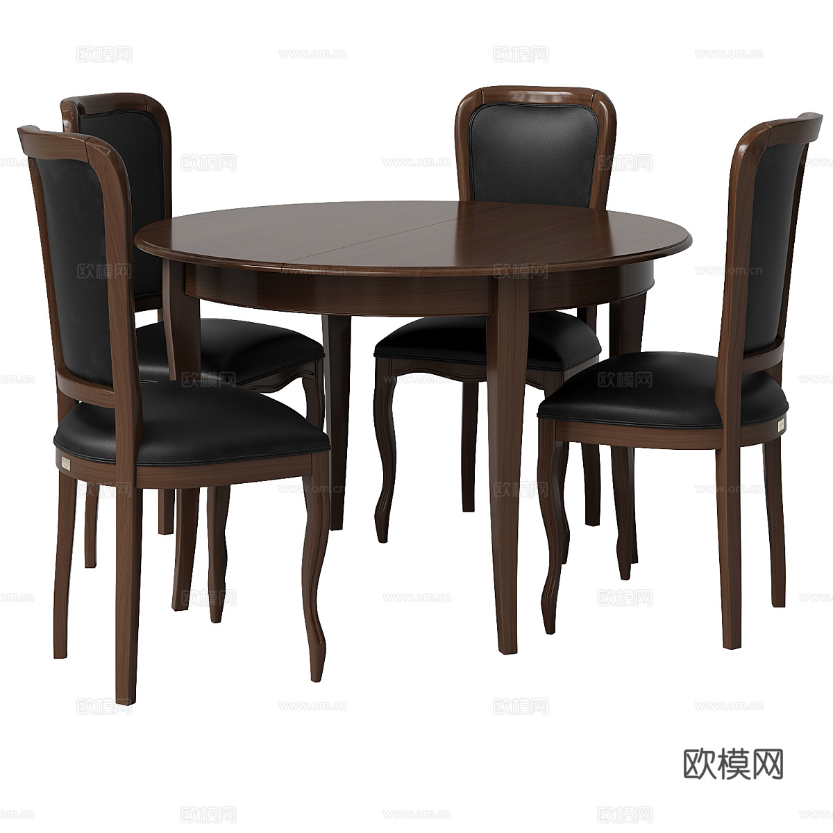 北欧简约餐桌椅 餐桌椅 简约餐桌椅 圆形餐桌椅 椅子3d模型下载