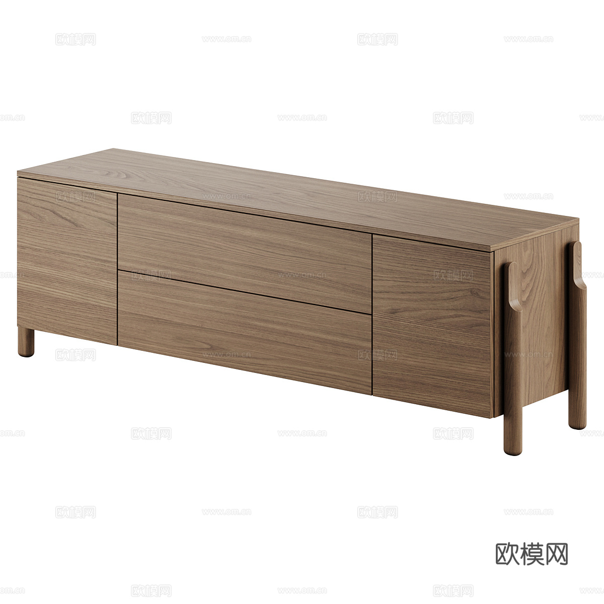 北欧简约电视柜  电视柜 简约矮柜 装饰柜 木质边柜3d模型下载