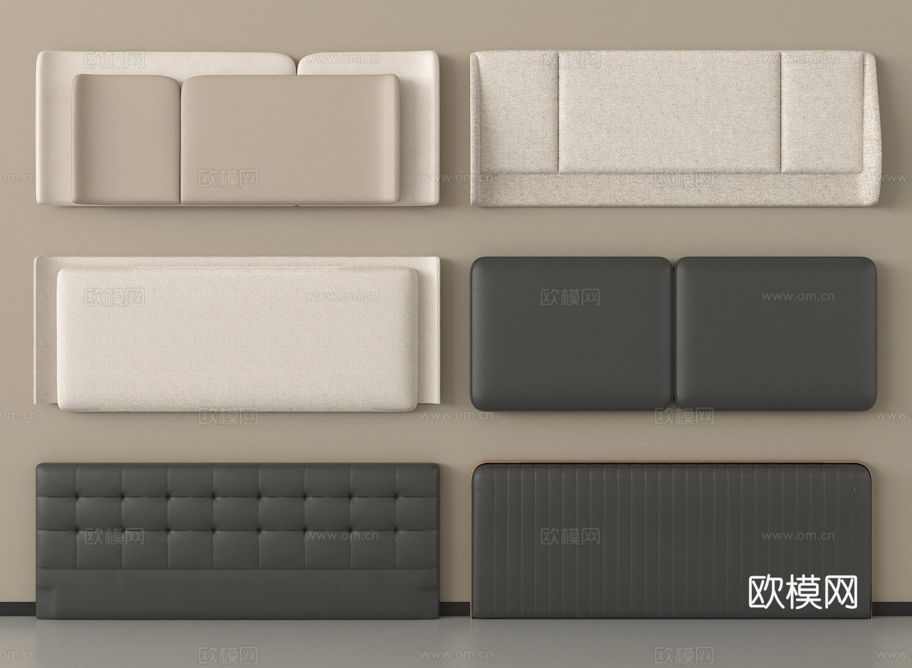 现代床靠背 床品 床头su模型