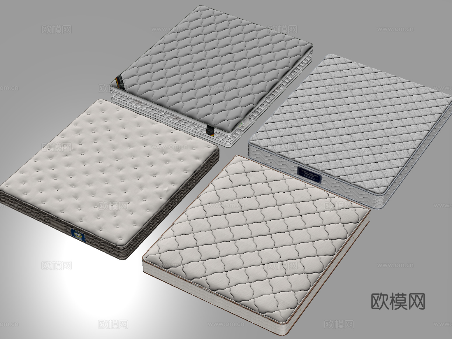 现代床品 床垫su模型