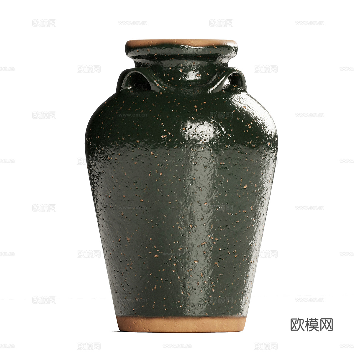 新中式侘寂绿色陶瓷花瓶3d模型下载（渲染图3）