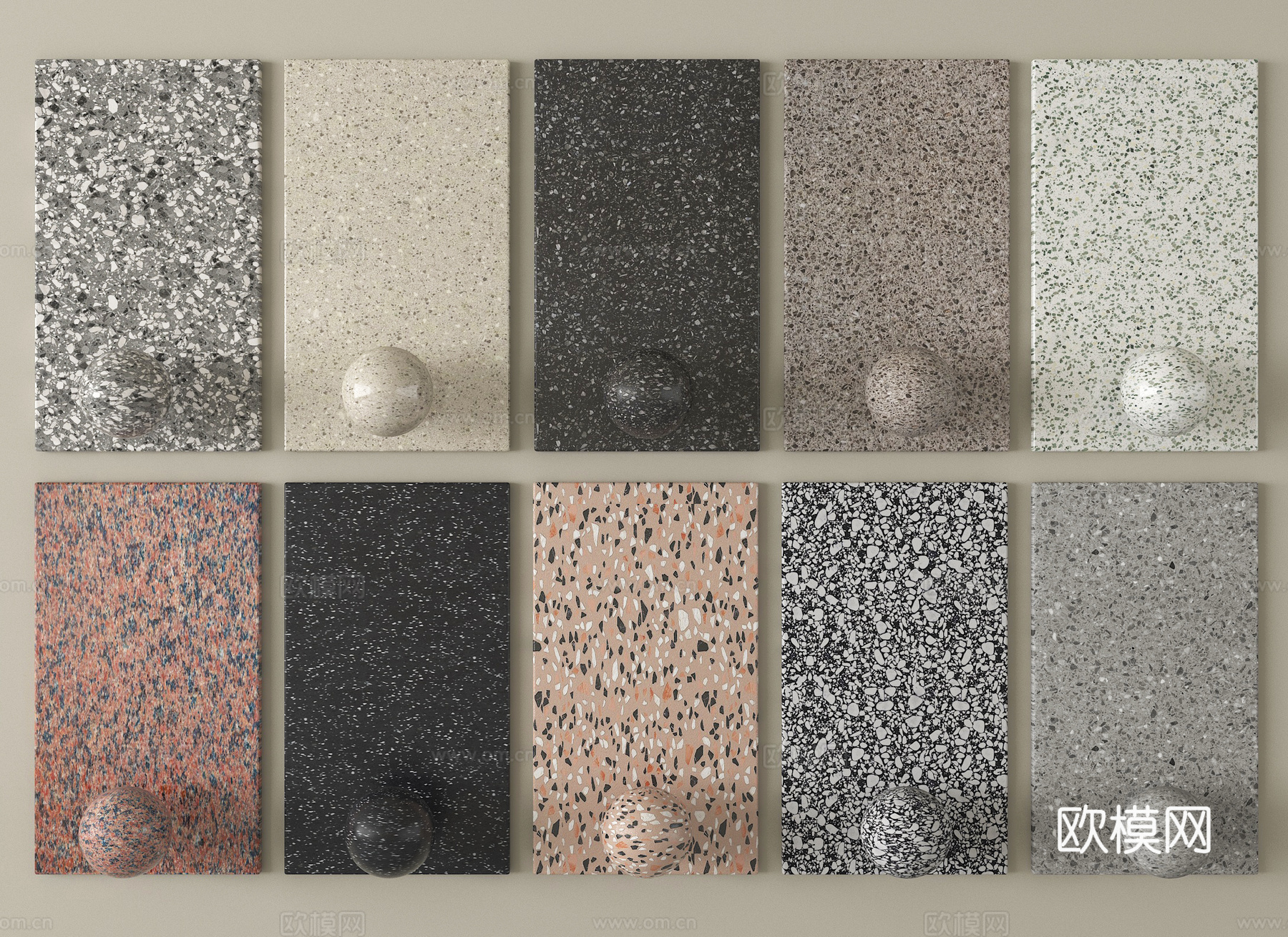 现代石英石背景墙 水磨石 石英石 花岗岩 灰色石英石 米色石su模型