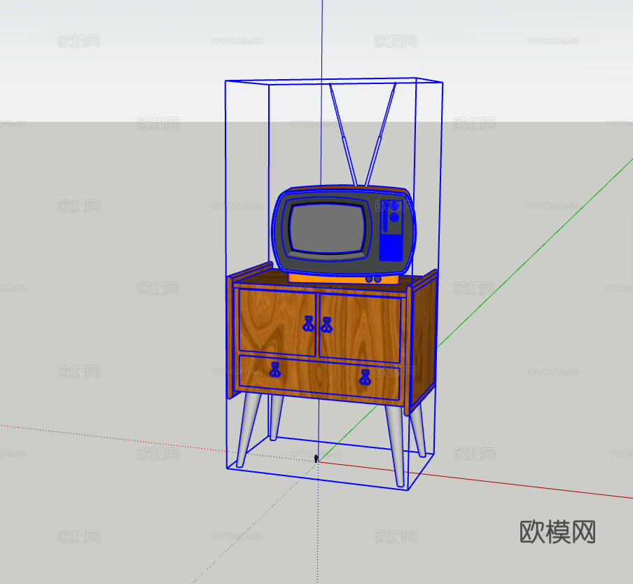 电视su模型下载（渲染图2）