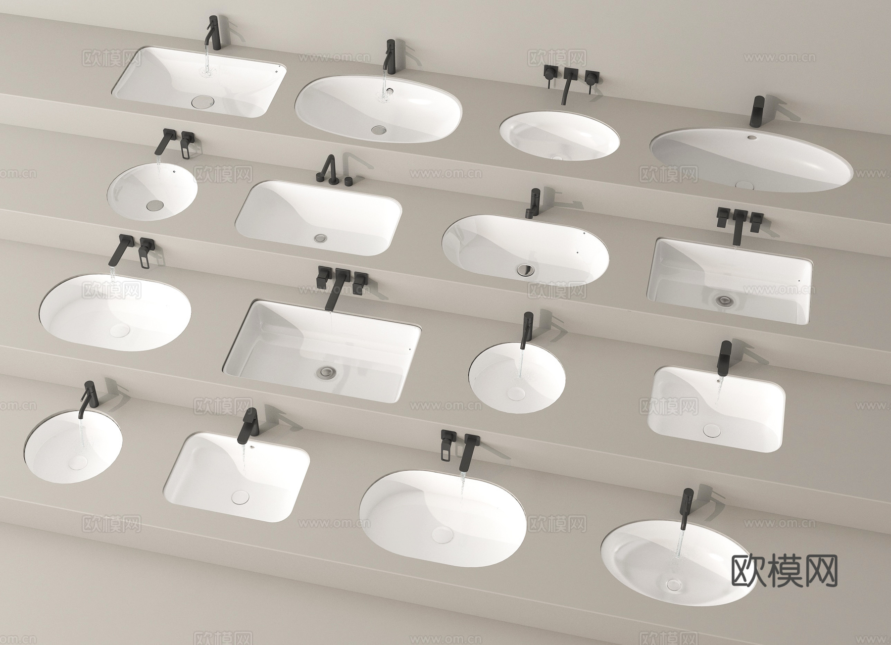 台盆 台上盆 洗手台 洗手盆 洗脸池 水龙头3d模型下载