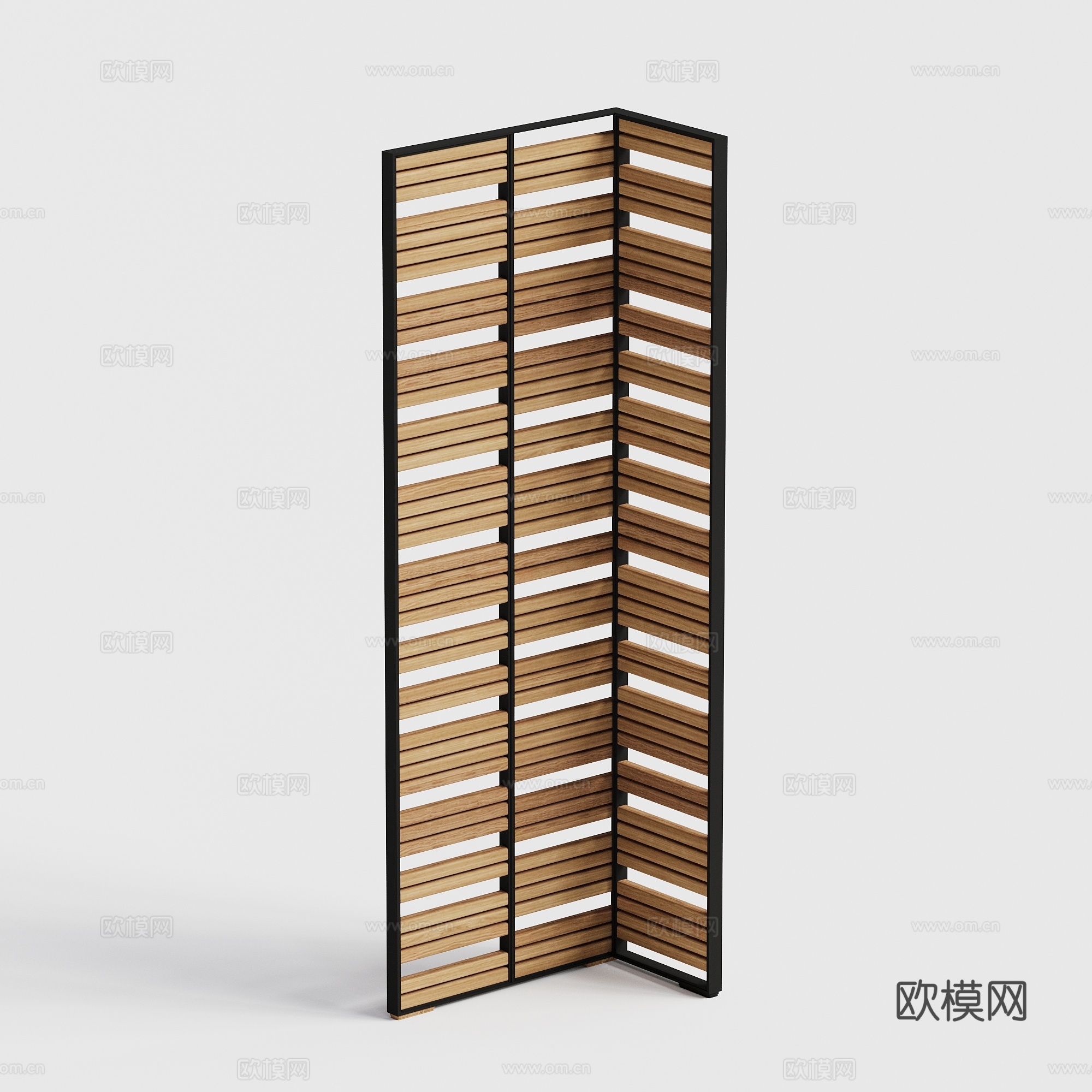 gloster  - 现代柚木 屏风隔断组合3d模型下载