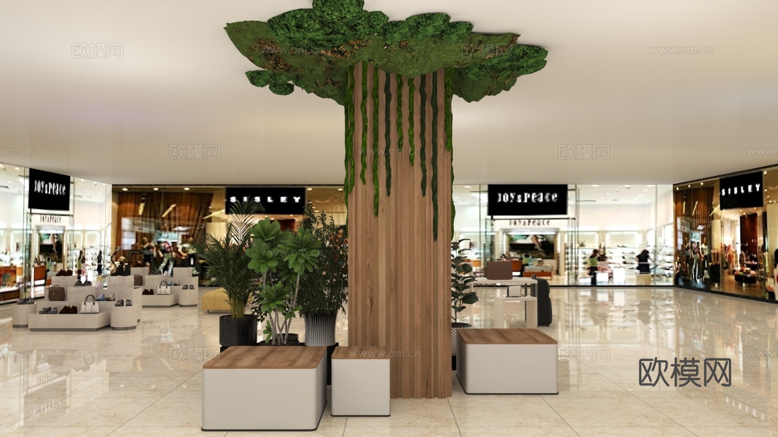 商场包柱设计 休息区 合影点 柱子设计 展示柱 打卡点3d模型下载（渲染图3）