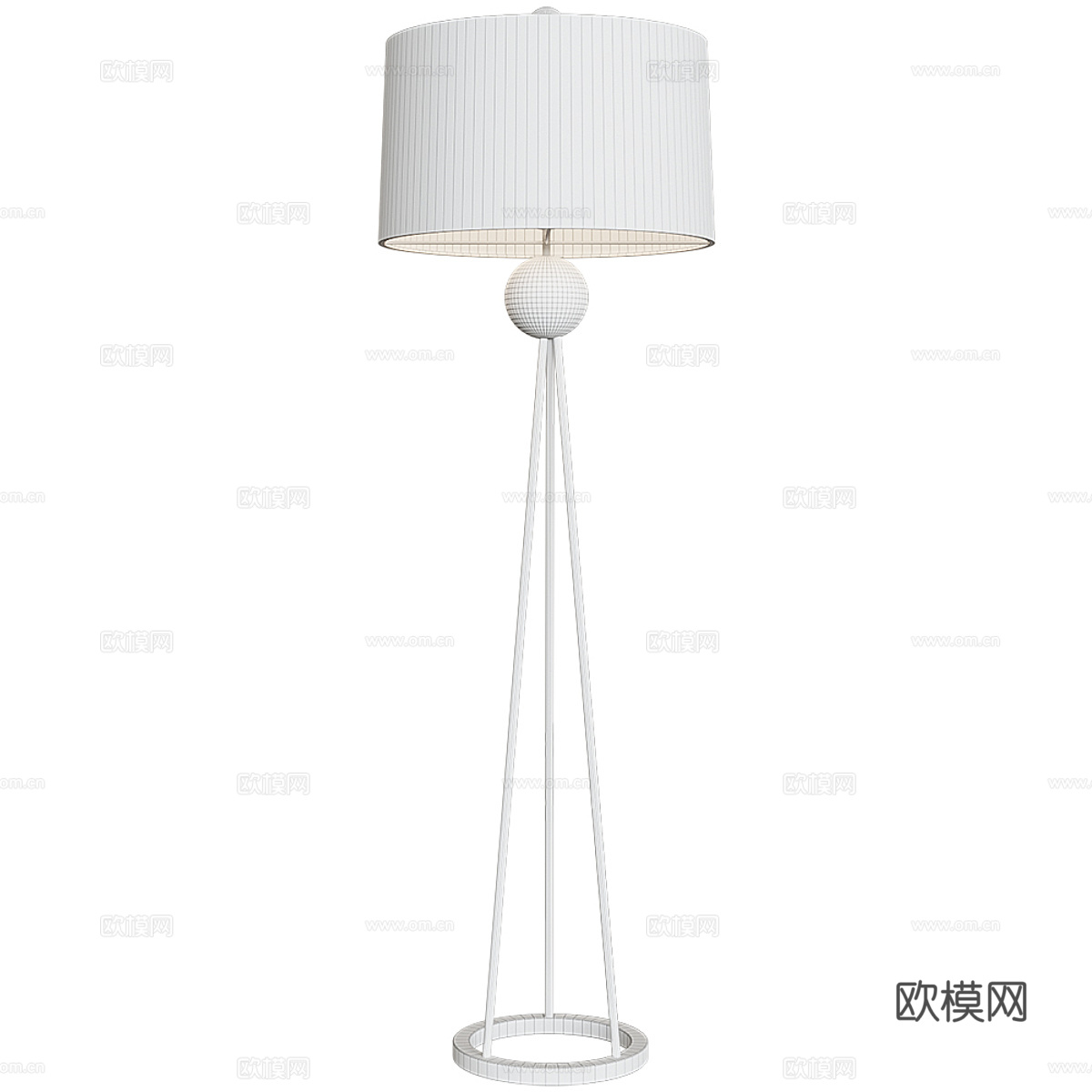 现代意式轻奢落地灯3d模型下载（渲染图2）