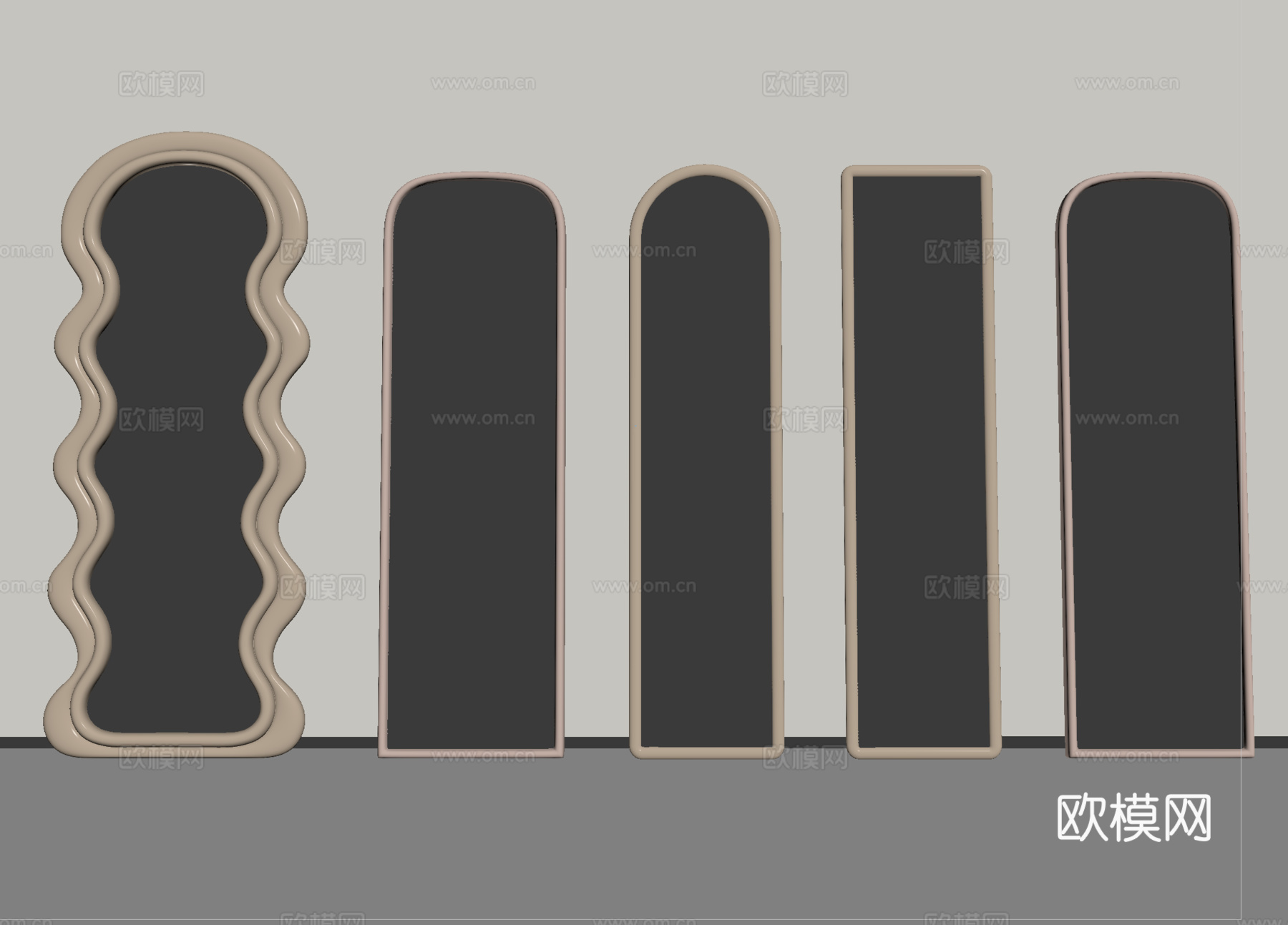 全身镜 落地镜  试衣镜 艺术镜su模型