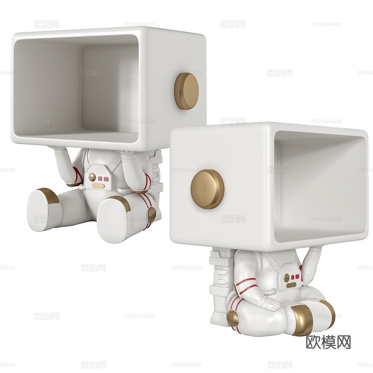 现代宇航员床头柜3d模型下载（渲染图1）