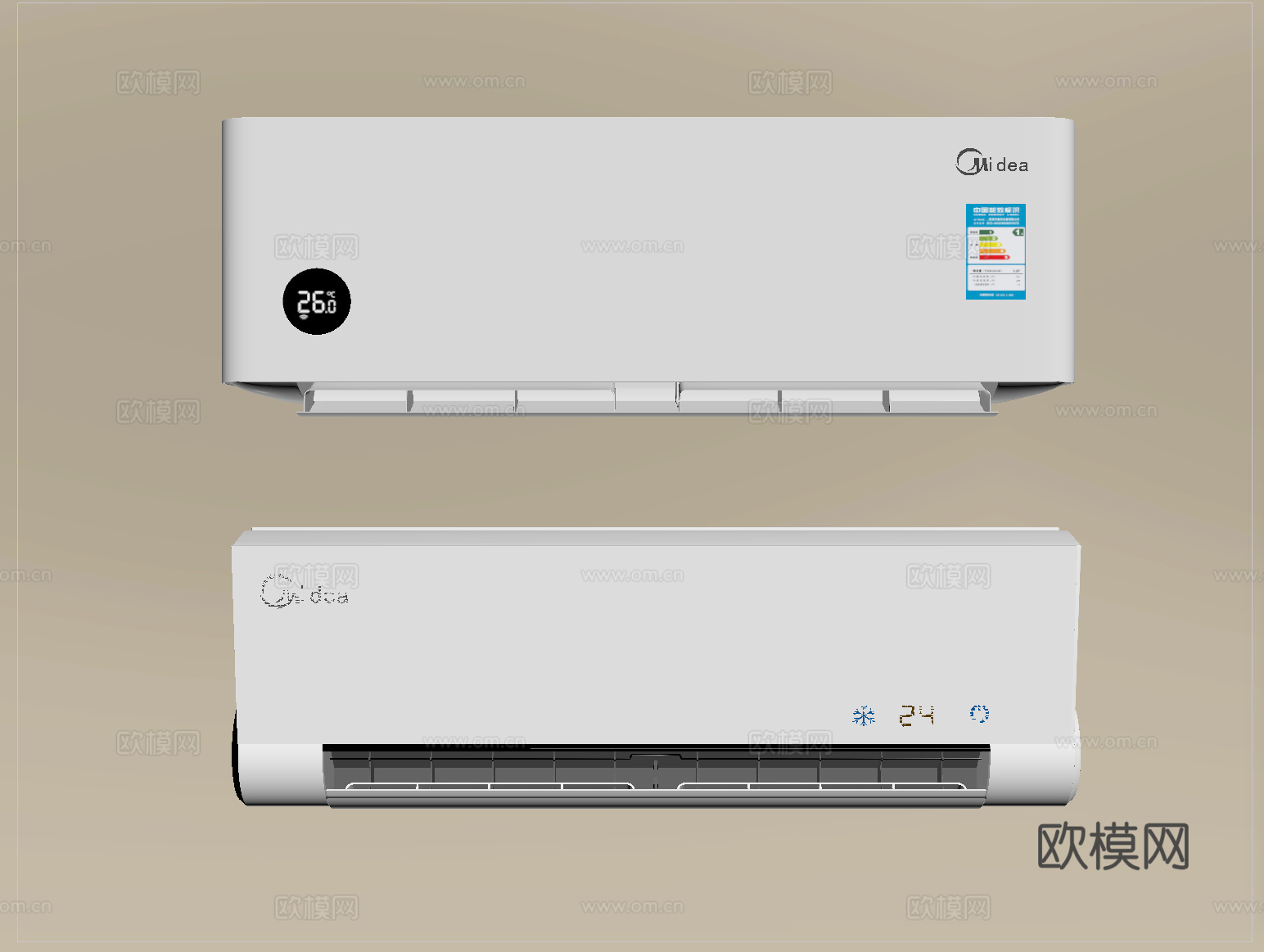 现代空调 壁挂式空调su模型