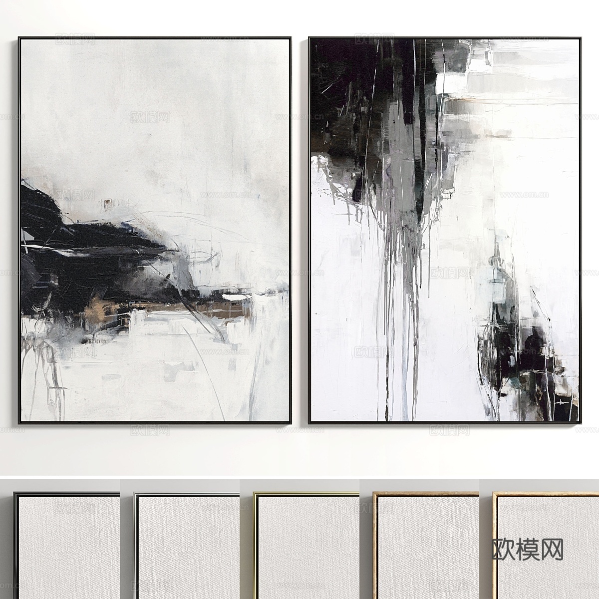 石膏双照片框 E-703d模型下载