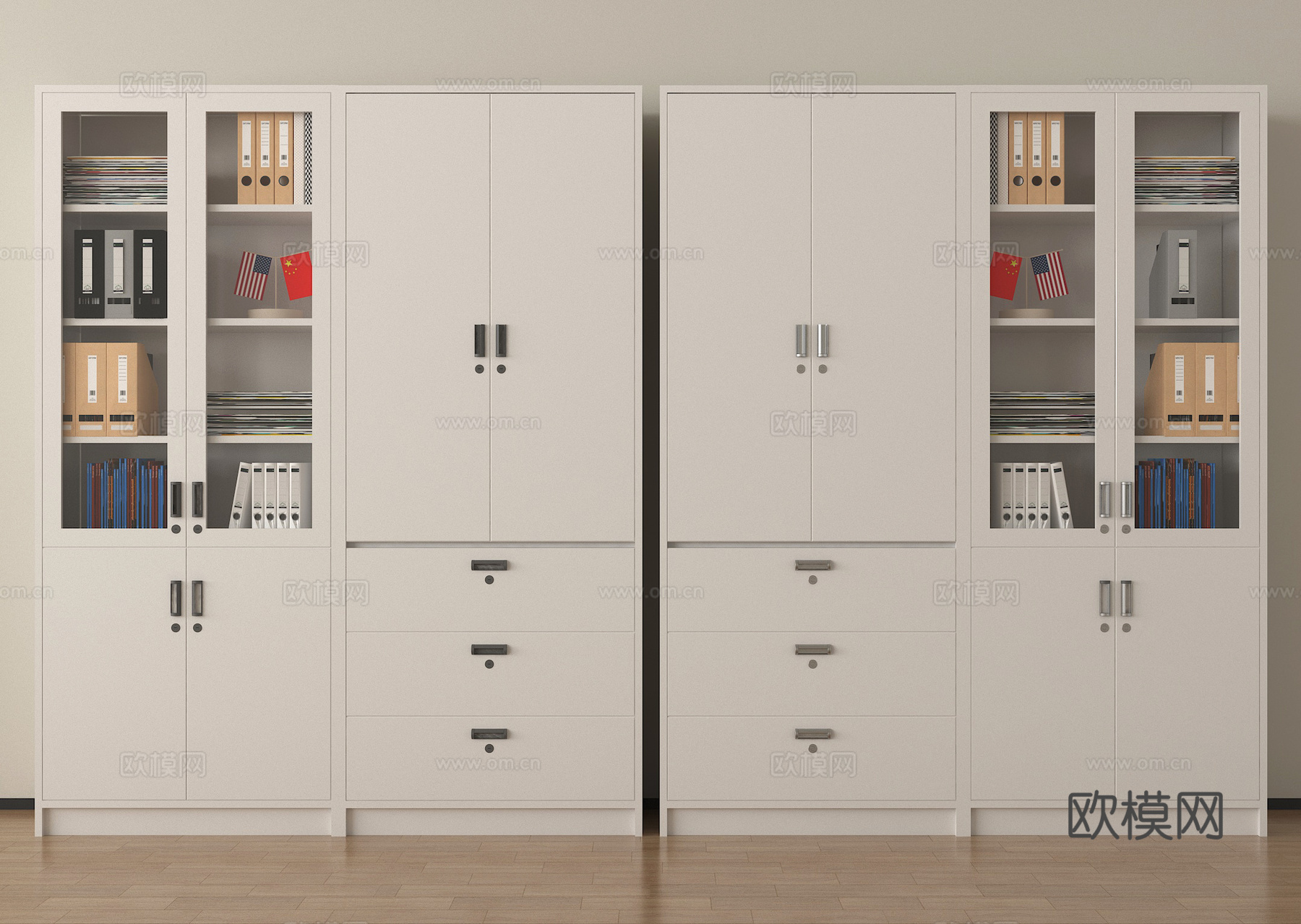 现代文件柜 档案柜 资料柜 铁皮柜 办公用品su模型