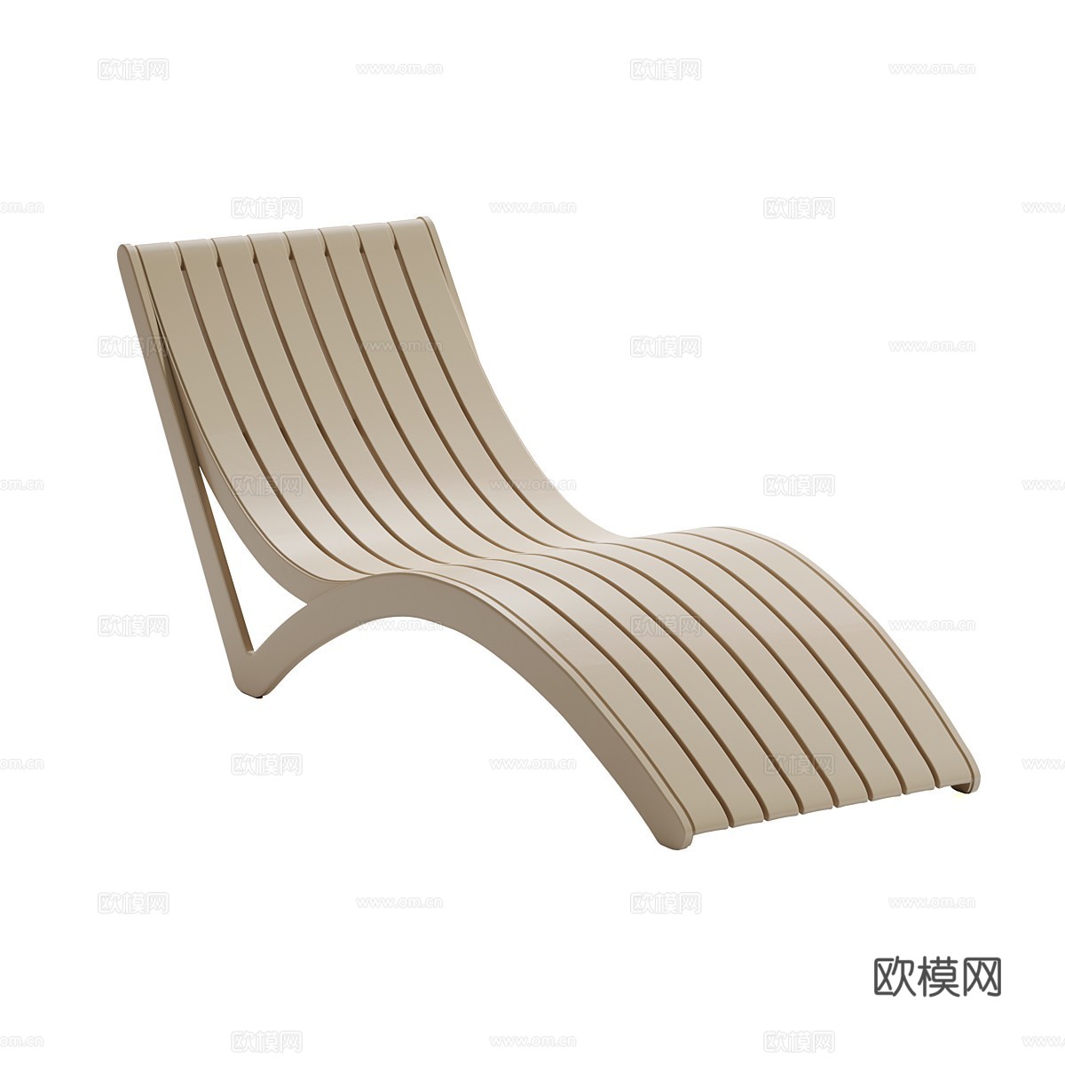 现代户外木质休闲椅3d模型下载（渲染图2）