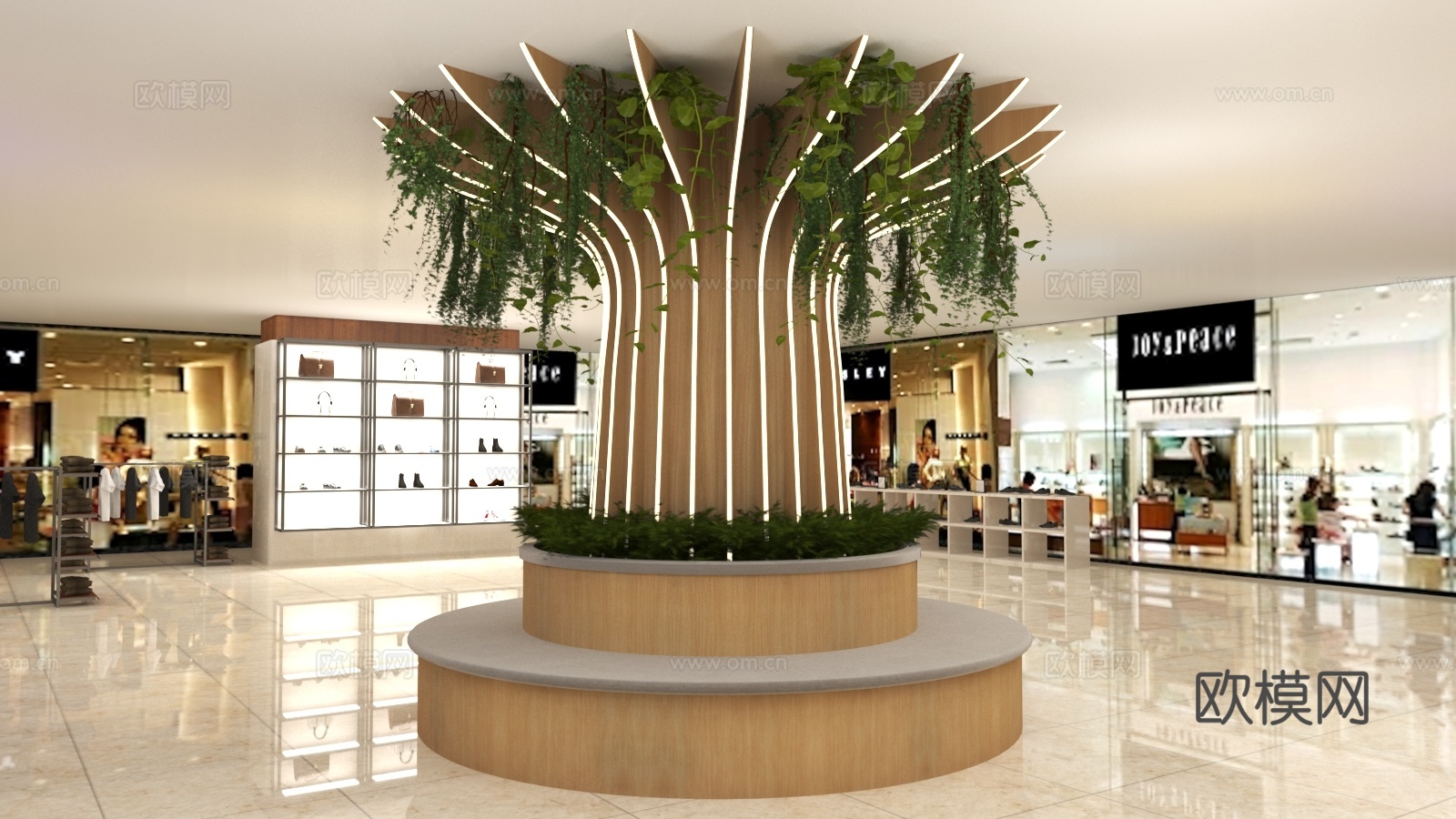 商场包柱设计 休息区 合影点 柱子设计 展示柱 打卡点3d模型下载（渲染图1）
