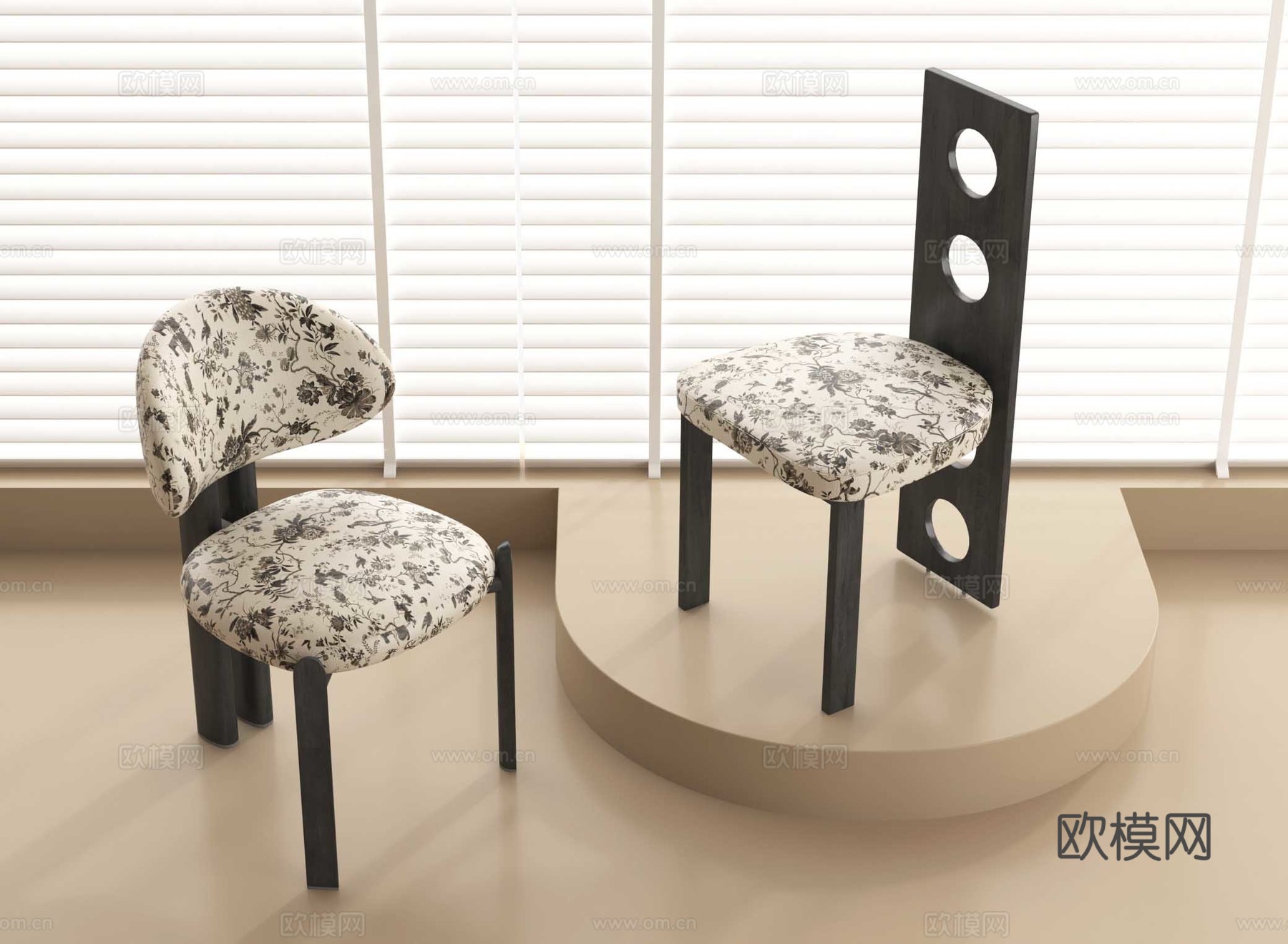 法式餐椅 单椅 休闲椅3d模型下载