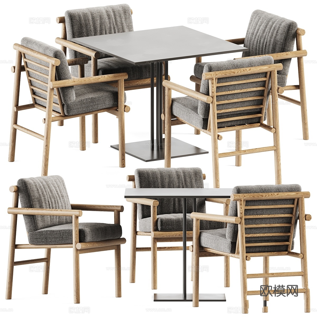 Kettal Ringer餐桌与B&B Italia Aya3d模型下载