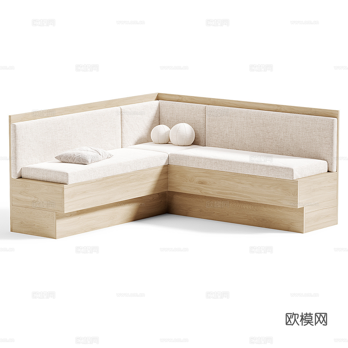 新中式卡座沙发3d模型下载（渲染图2）