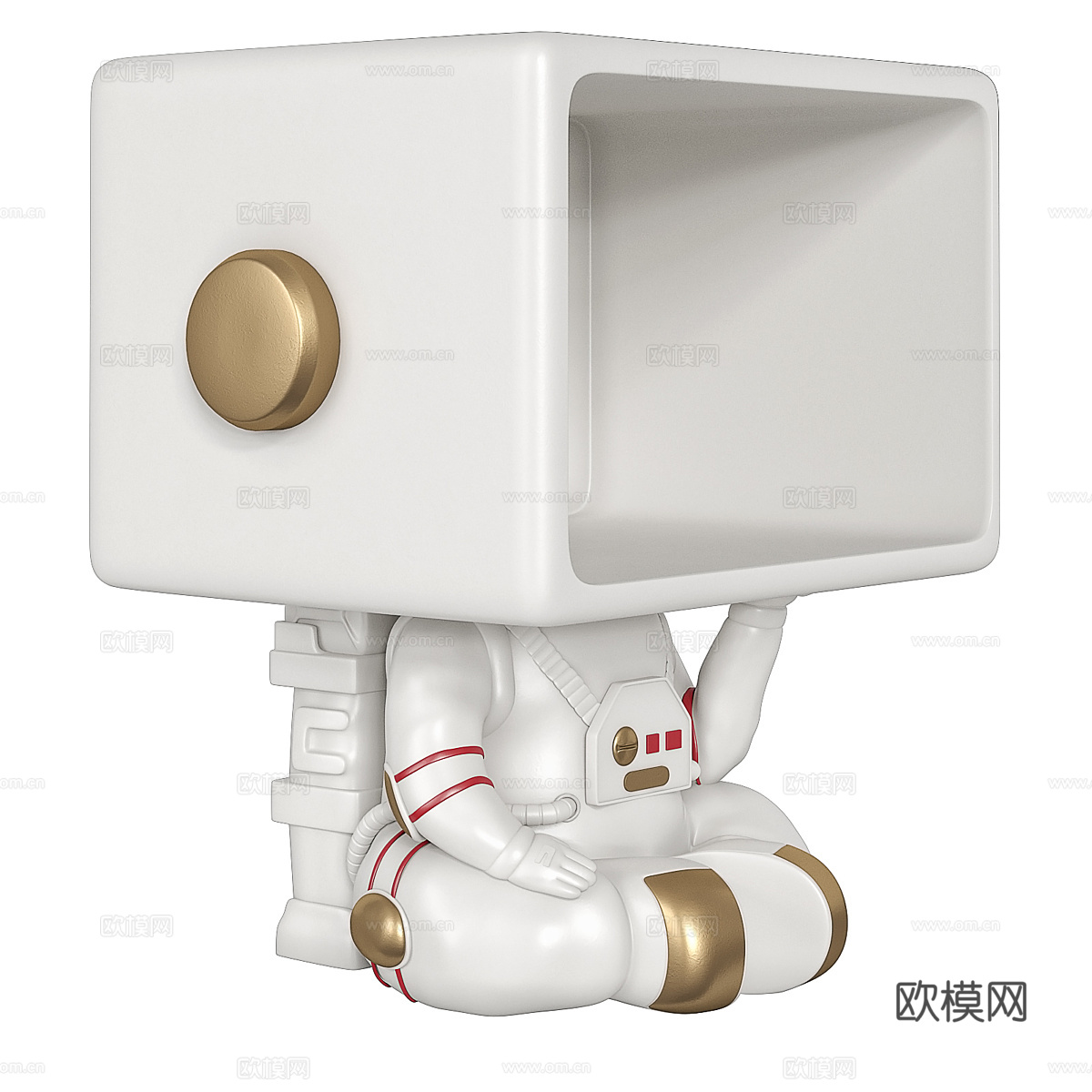 现代宇航员床头柜3d模型下载（渲染图3）