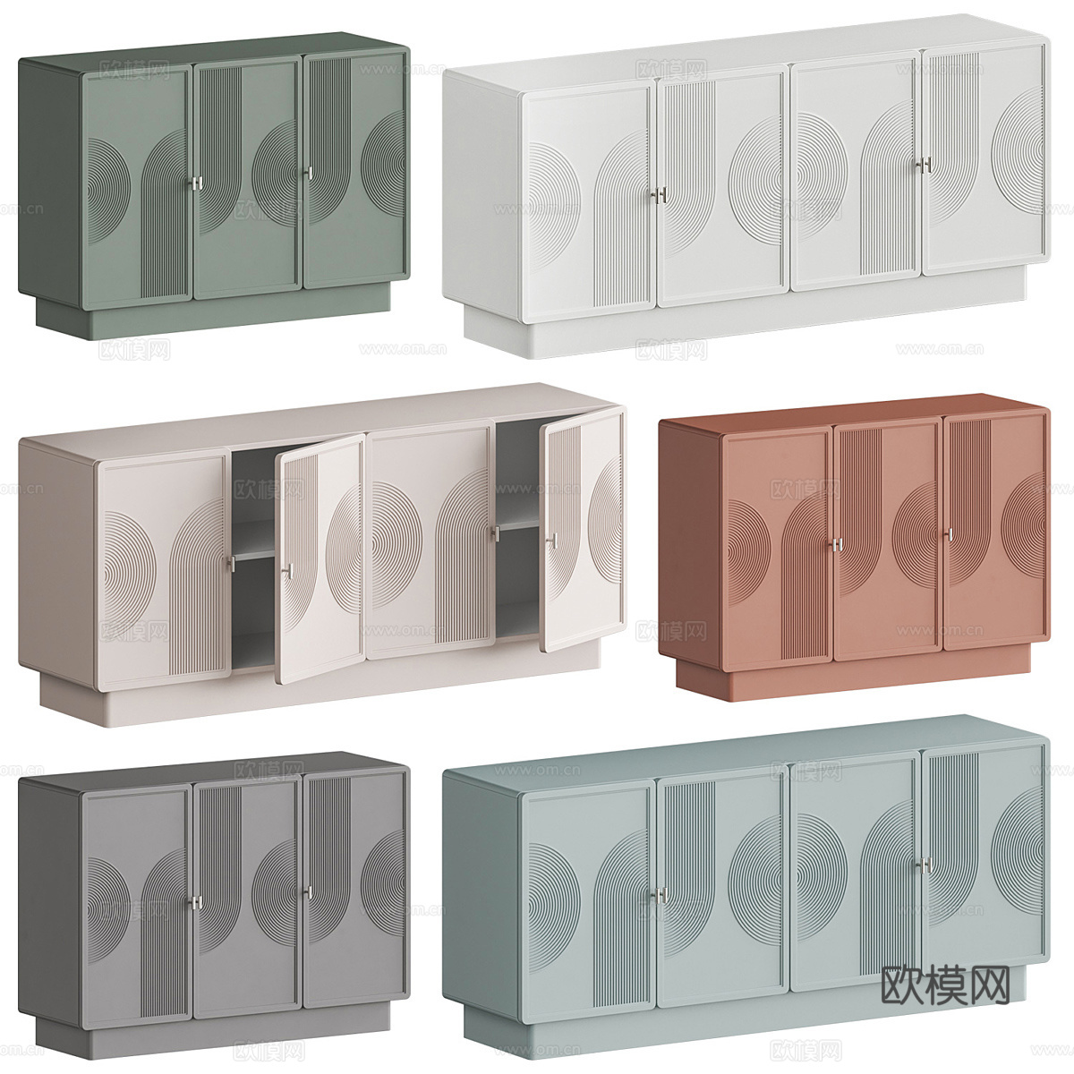 现代奶油风 Monson 边柜3d模型下载（渲染图5）