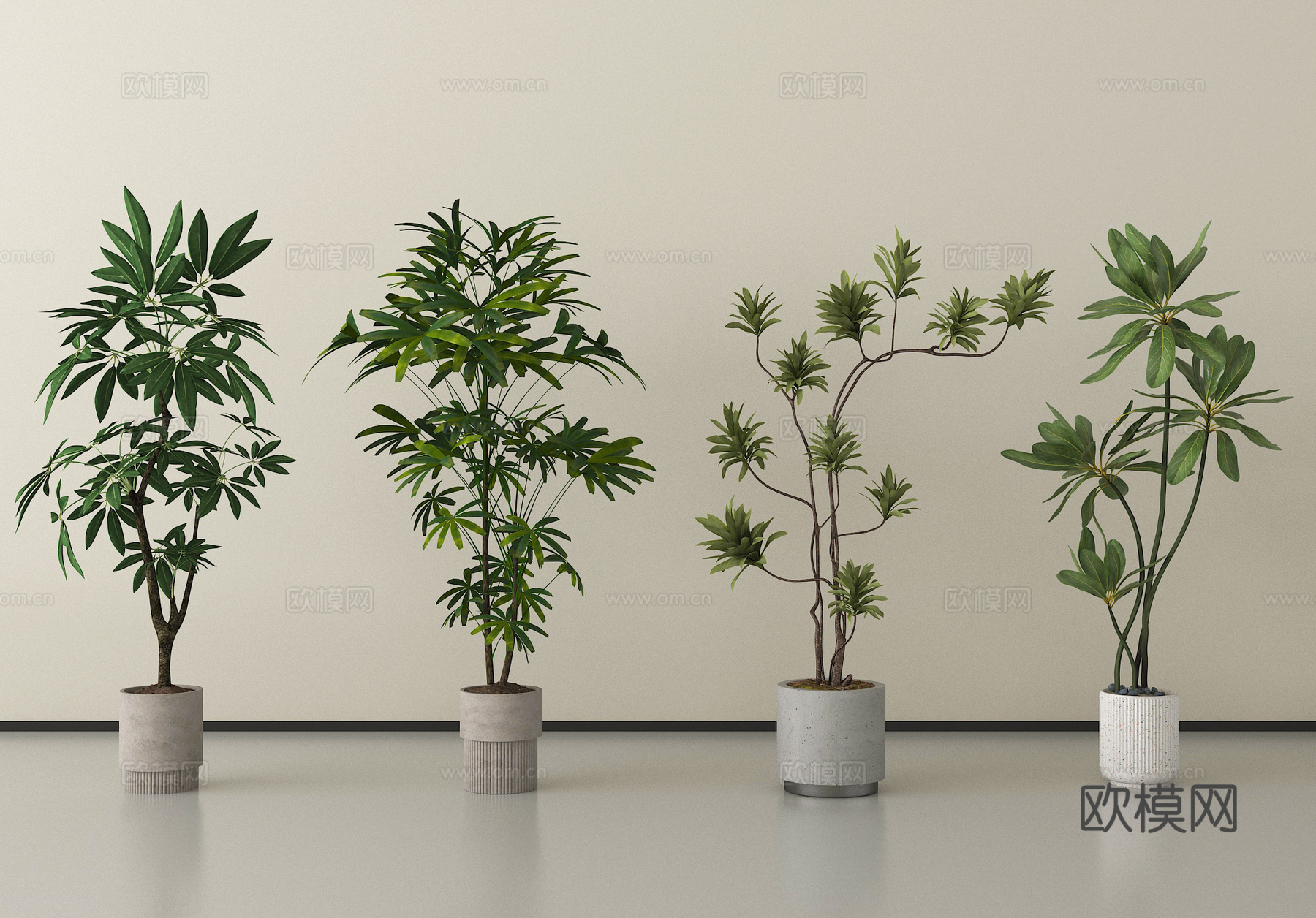 盆栽 绿植 盆栽 绿植盆栽组合su模型