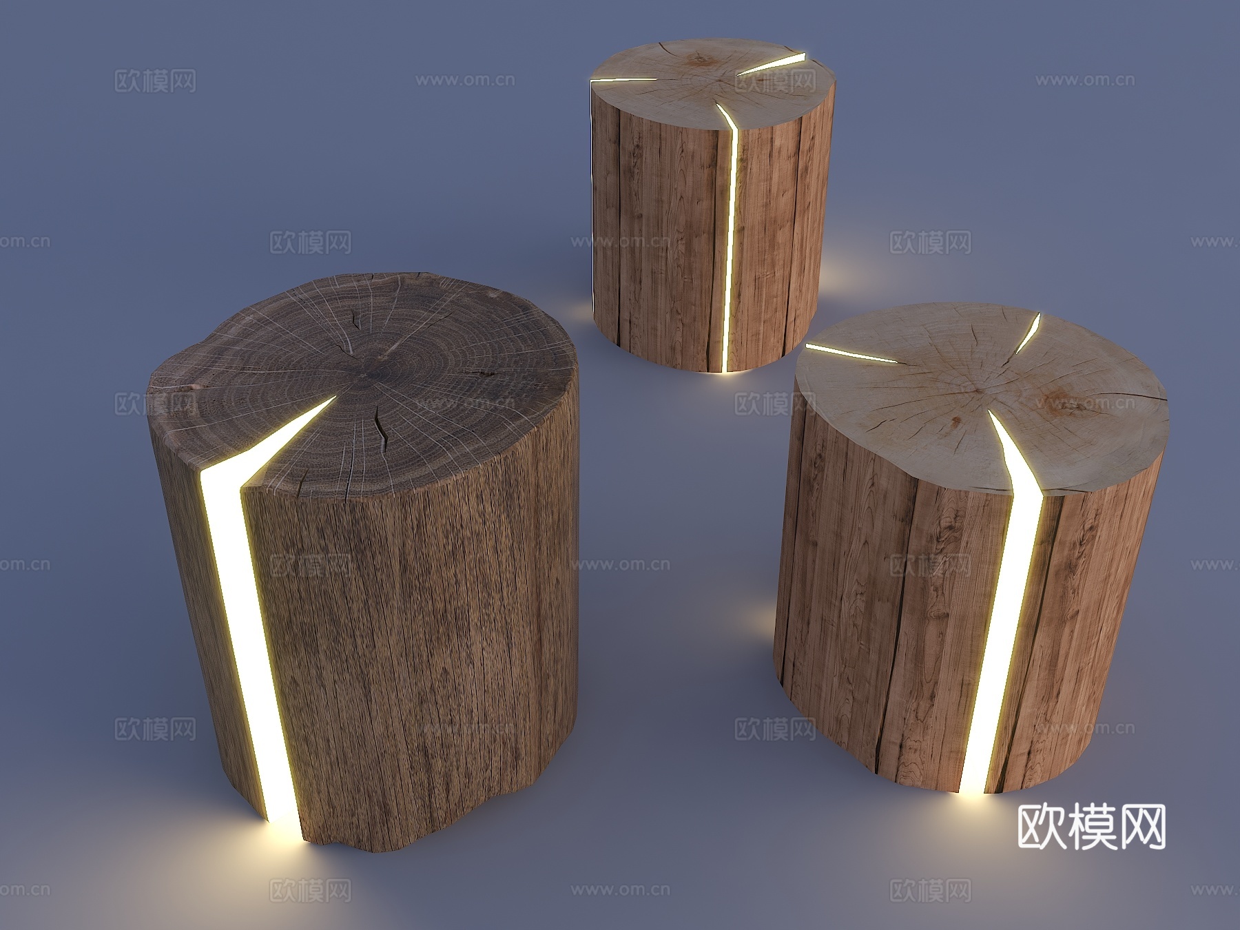 树墩景观灯 庭院灯 地灯 树墩 树灯 裂缝树墩灯3d模型下载