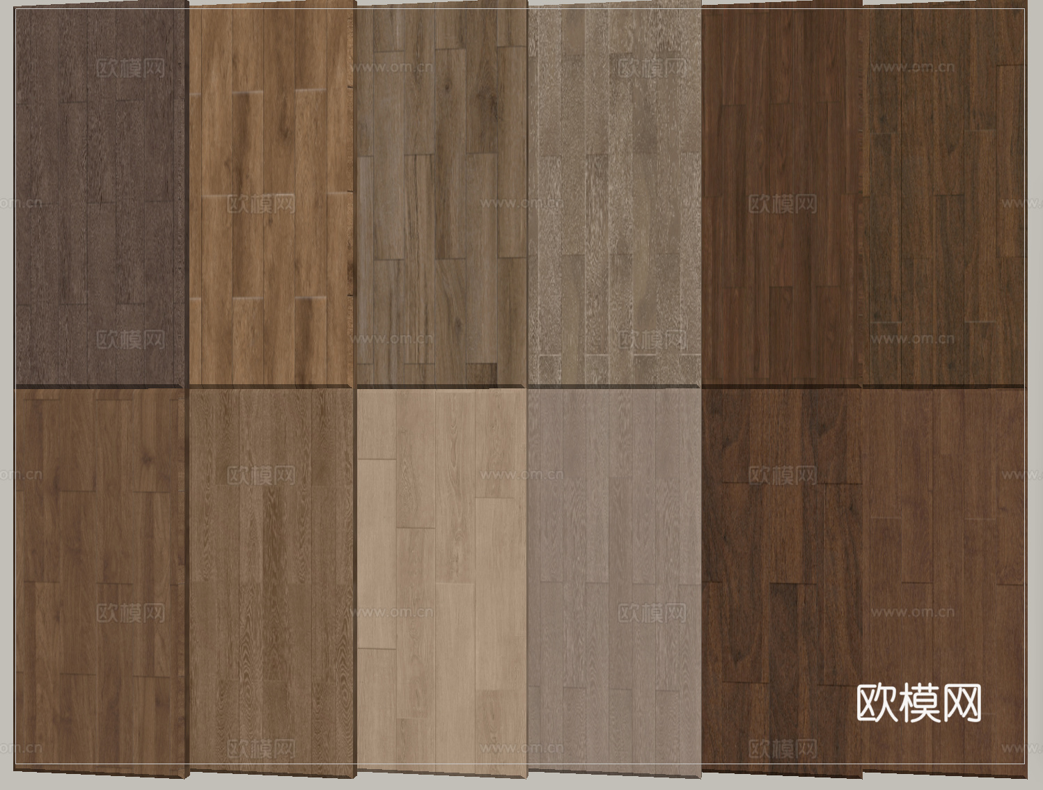 现代木地板  拼花木地板su模型