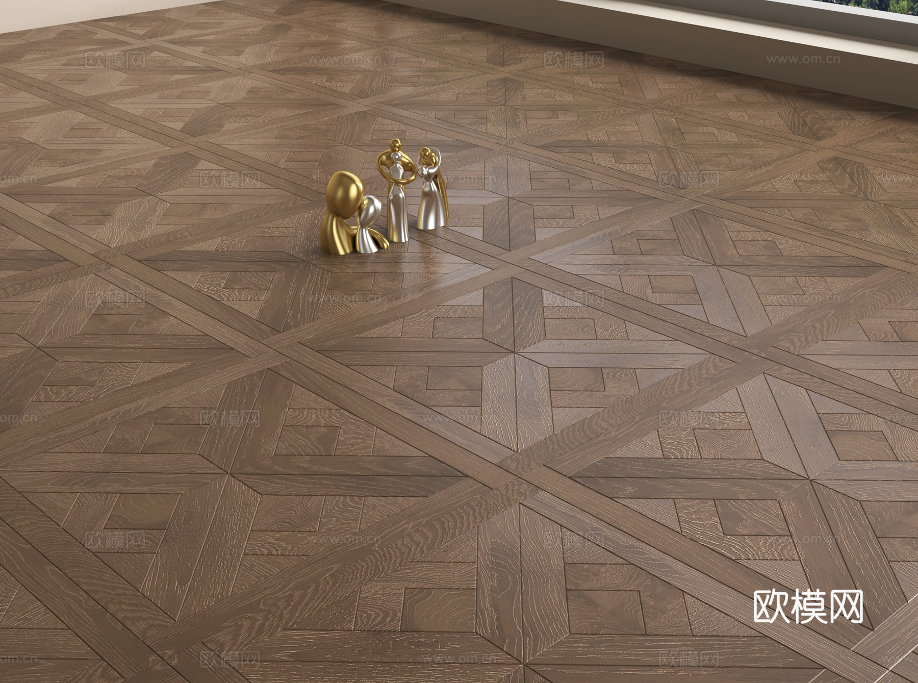 现代木地板  拼花木地板su模型