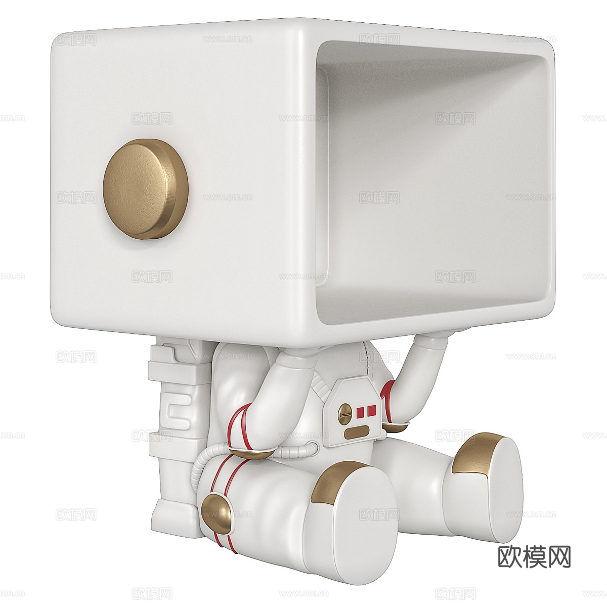 现代宇航员床头柜3d模型下载（渲染图2）
